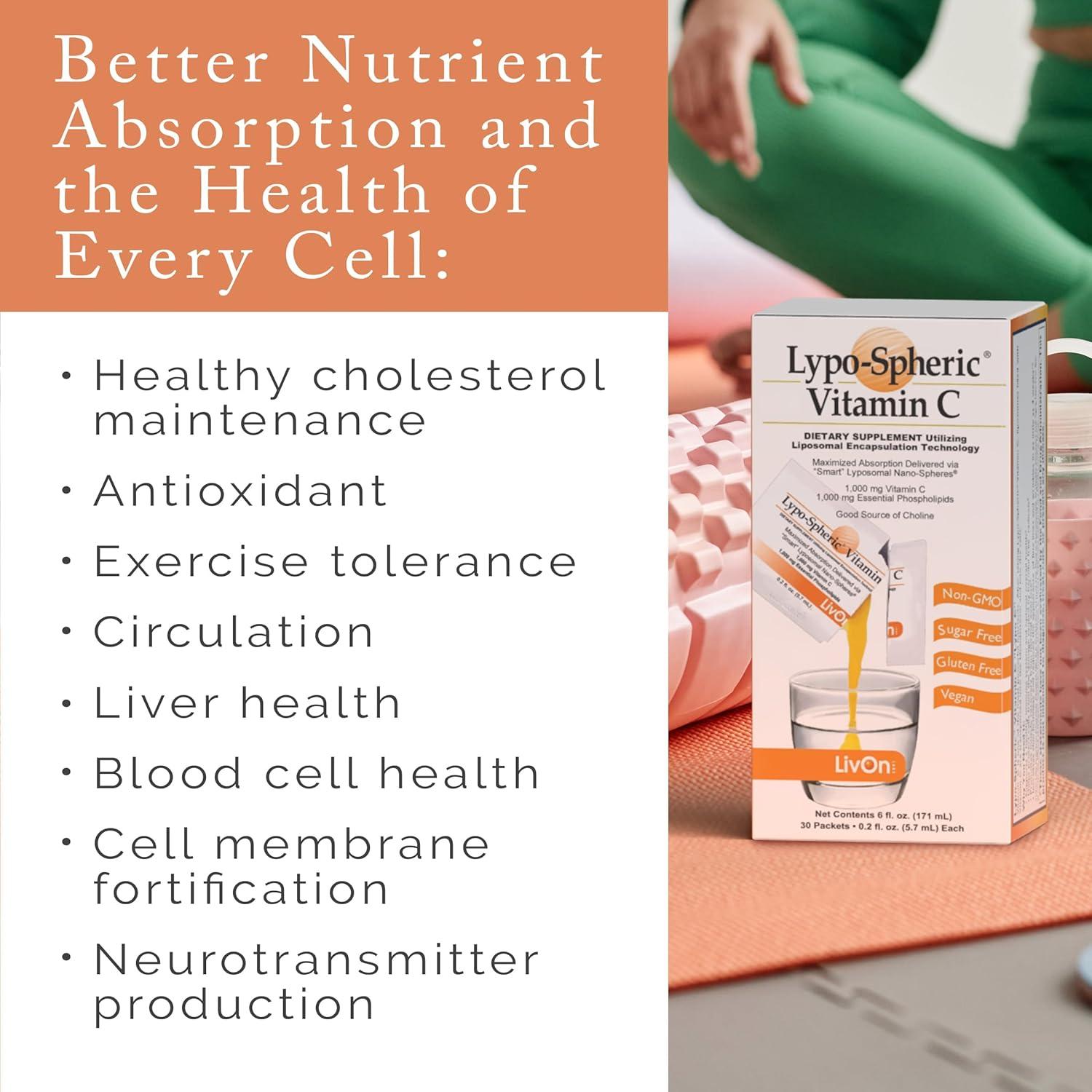 Vitamina C Liposomal LivOn Laboratories 1000 mg - 30 Paquetes