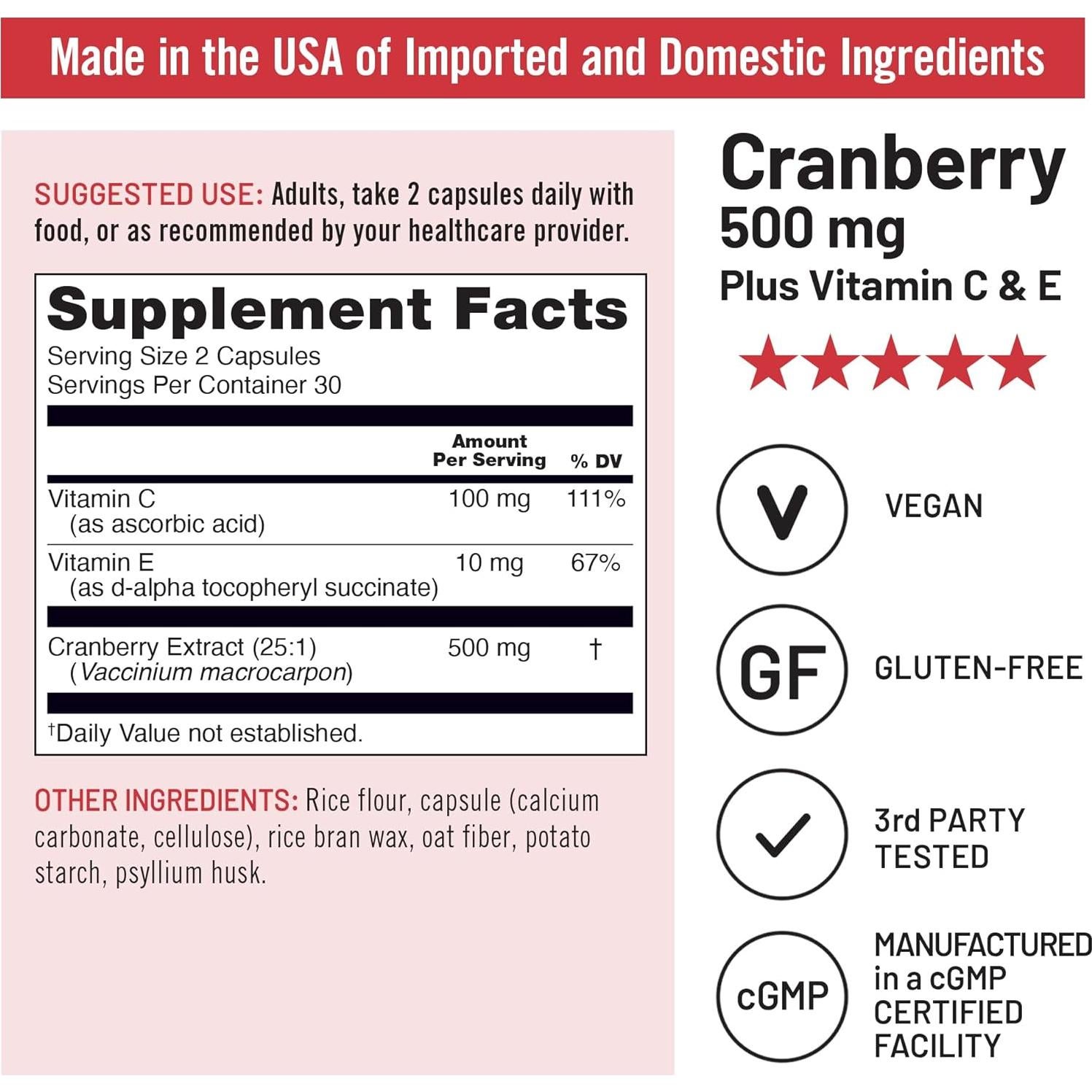 NatureWise Pastillas de Arándano 60 Cápsulas - Salud Urinaria