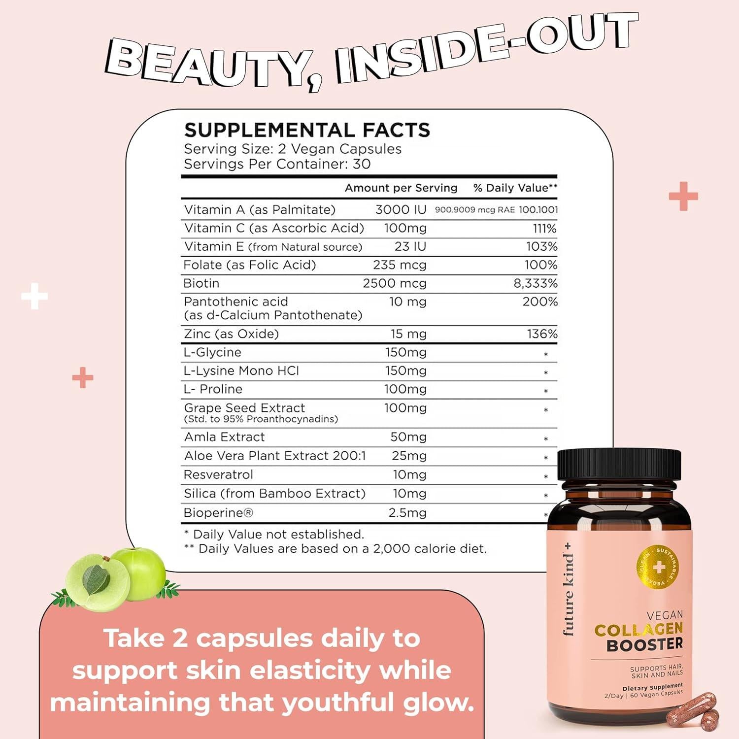 Colágeno Vegano Future Kind con Biotina y Vitamina C - 60 Cápsulas