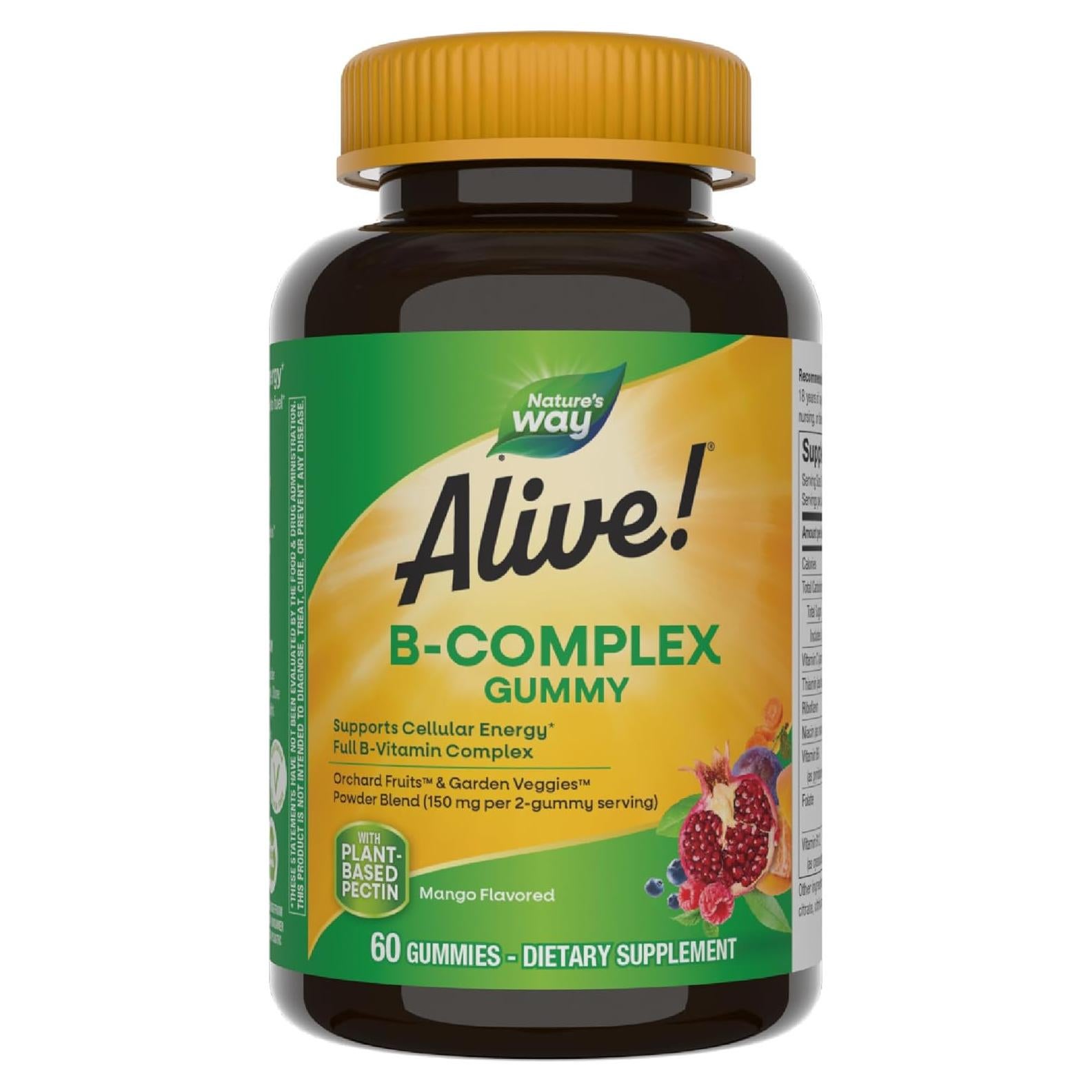 Gomitas B-Complejo Alive! Nature's Way, 60 unidades, Sabor Mango