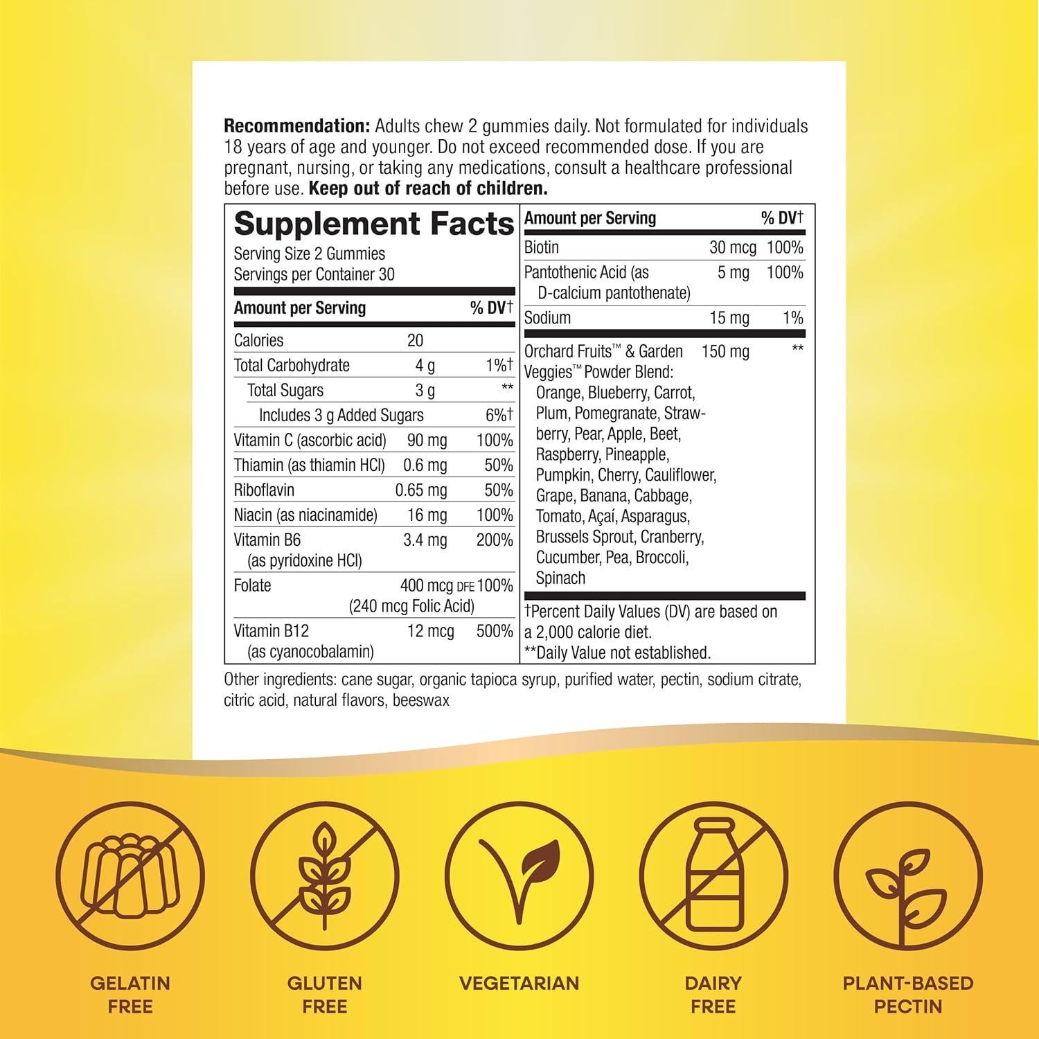 Gomitas B-Complejo Alive! Nature's Way, 60 unidades, Sabor Mango