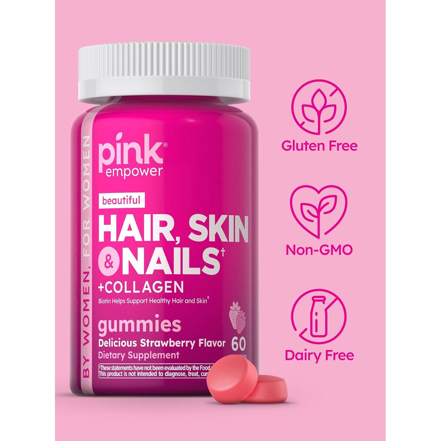 Gomitas Vitaminas PINK para Cabello, Piel y Uñas 60 Unidades