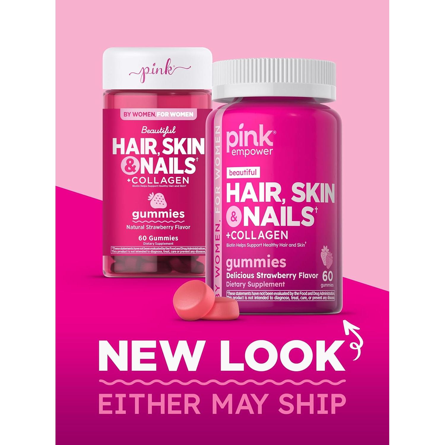 Gomitas Vitaminas PINK para Cabello, Piel y Uñas 60 Unidades