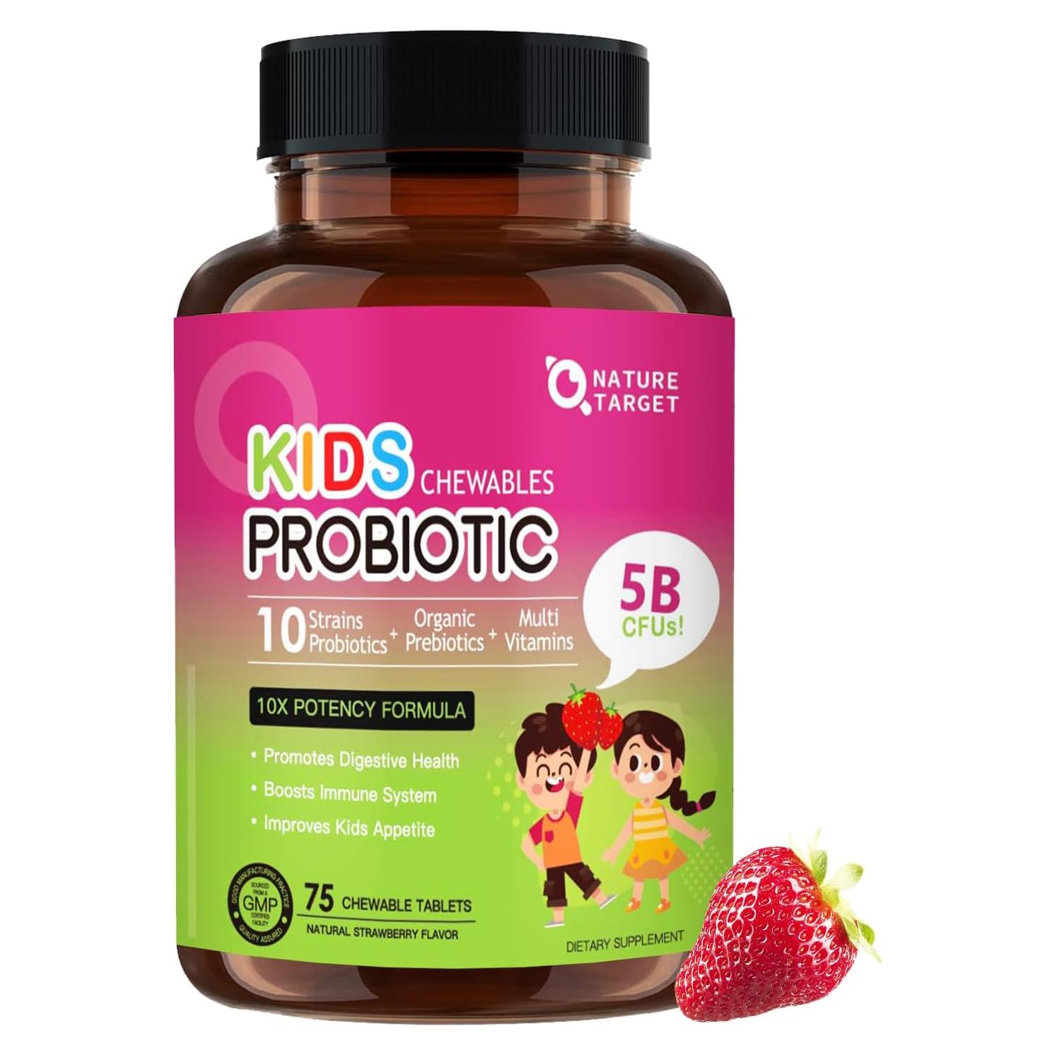 Probioticos Masticables para Niños Nature Target 75 Porciones