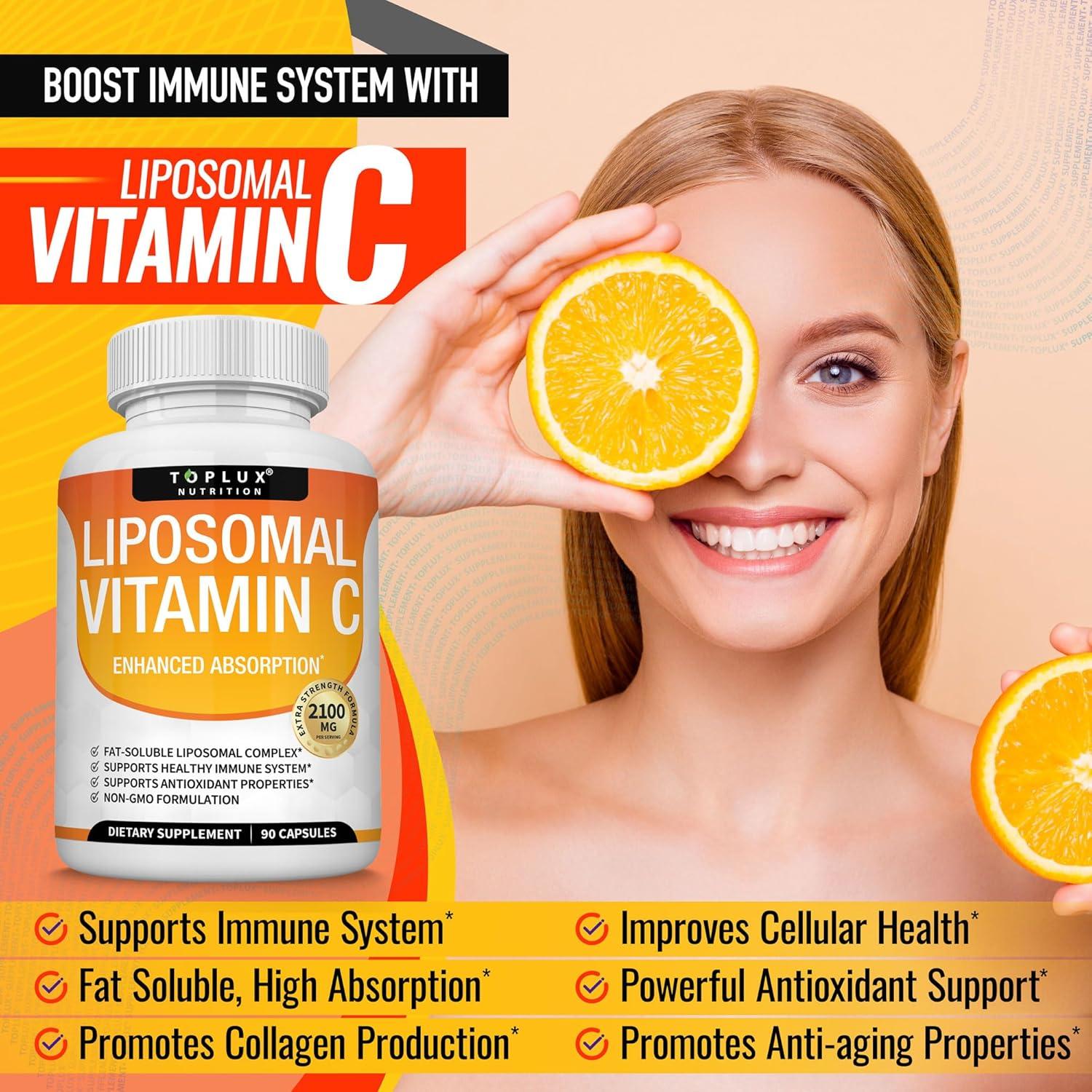 Vitamina C Liposomal 2100mg Toplux - Alta Absorción Vegana