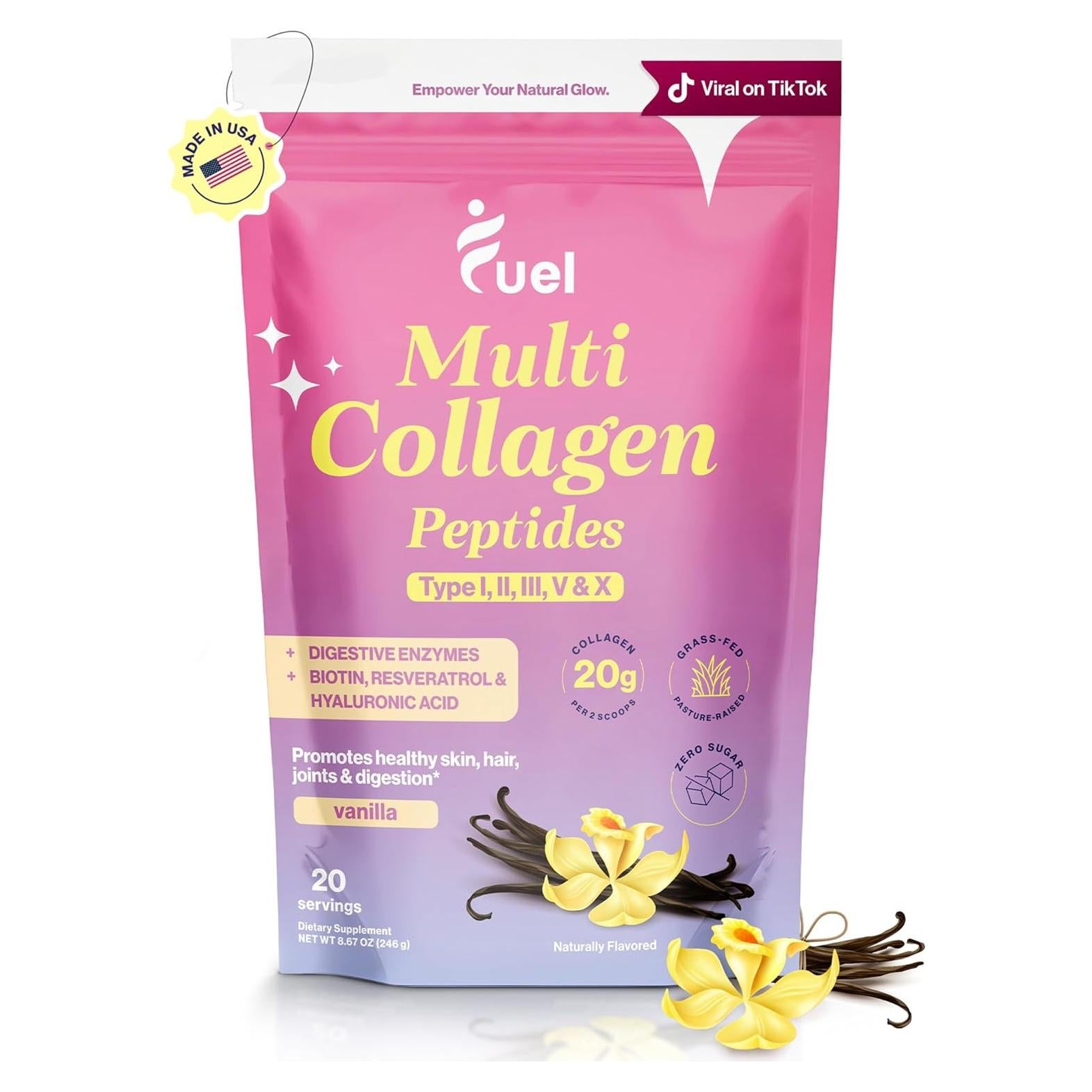 Mezcla de Belleza Colágeno 11 en 1 Vainilla Francesa 20 Porciones