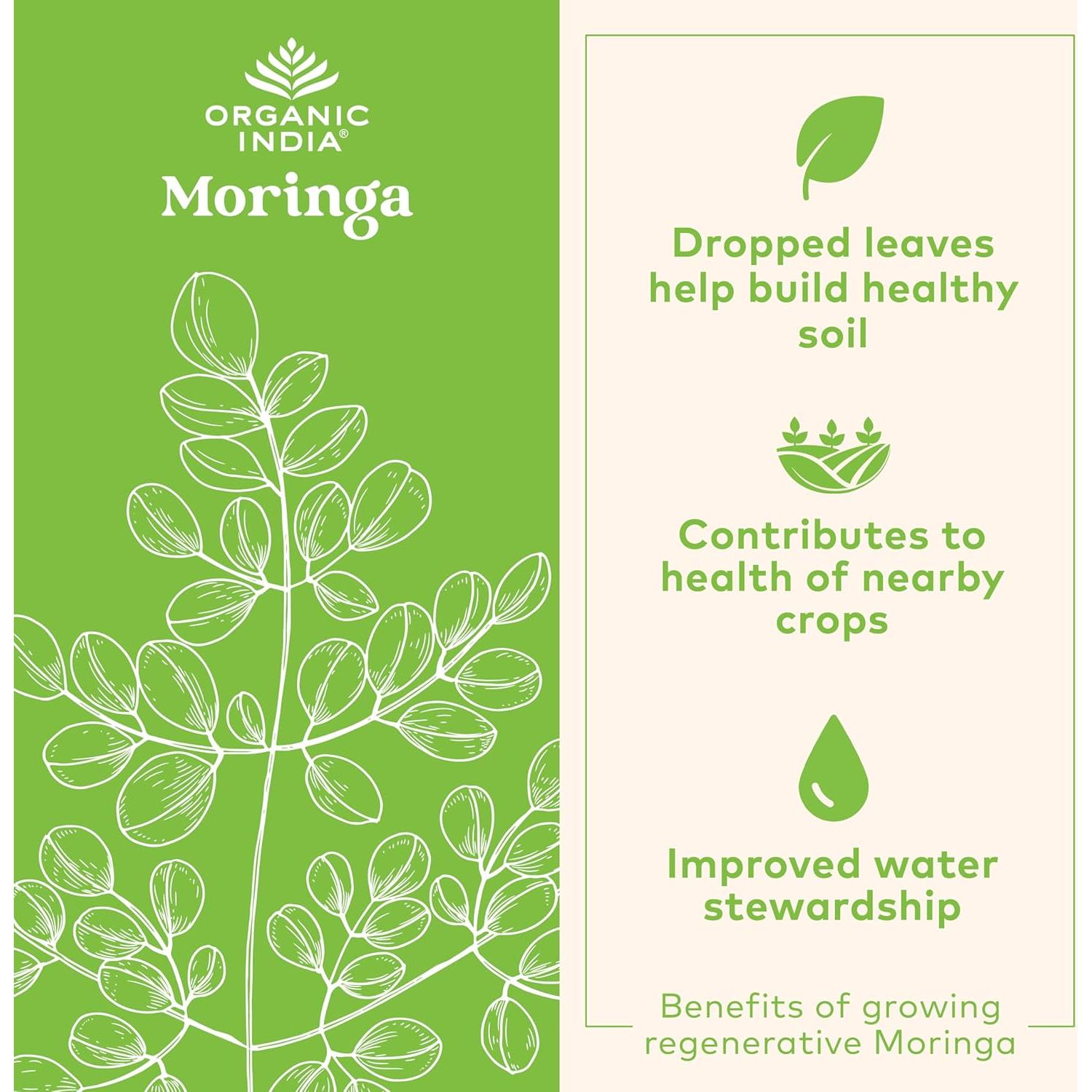 Polvo de Moringa Organic India 226.8 g - Superalimento Vegano
