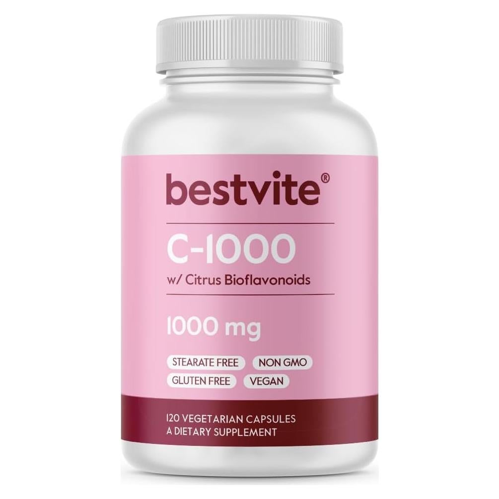 Vitamina C 1000mg Bestvite 120 Cápsulas Vegetarianas Vegano