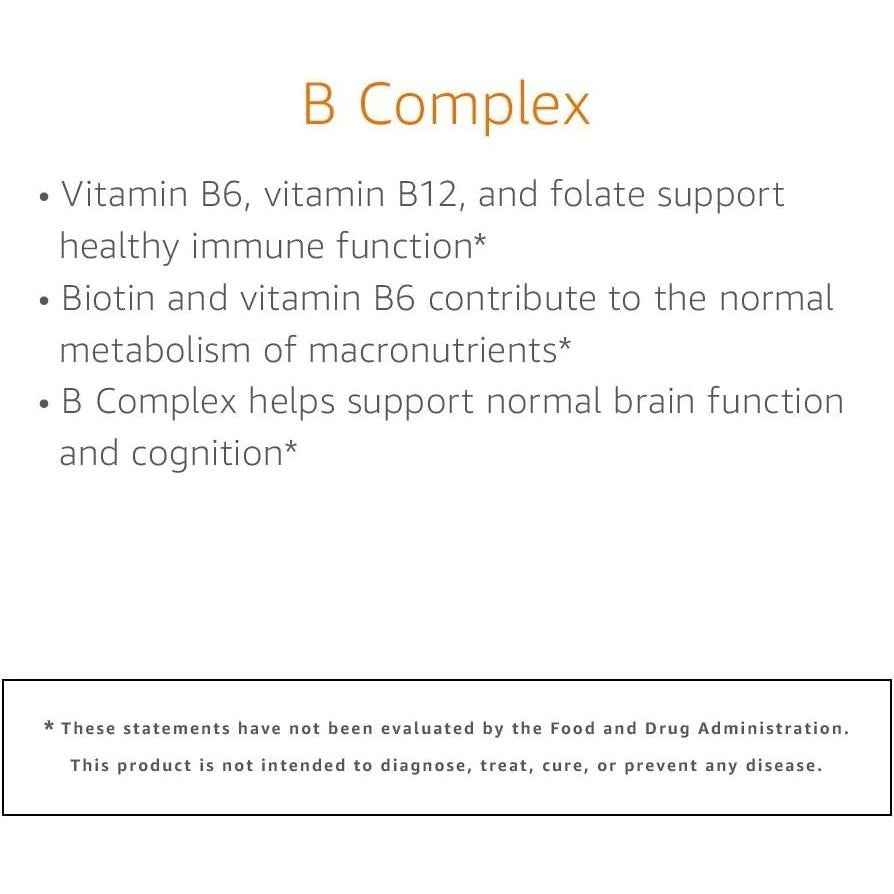 Suplemento Complejo B Amazon Elements 65 Cápsulas Veganas