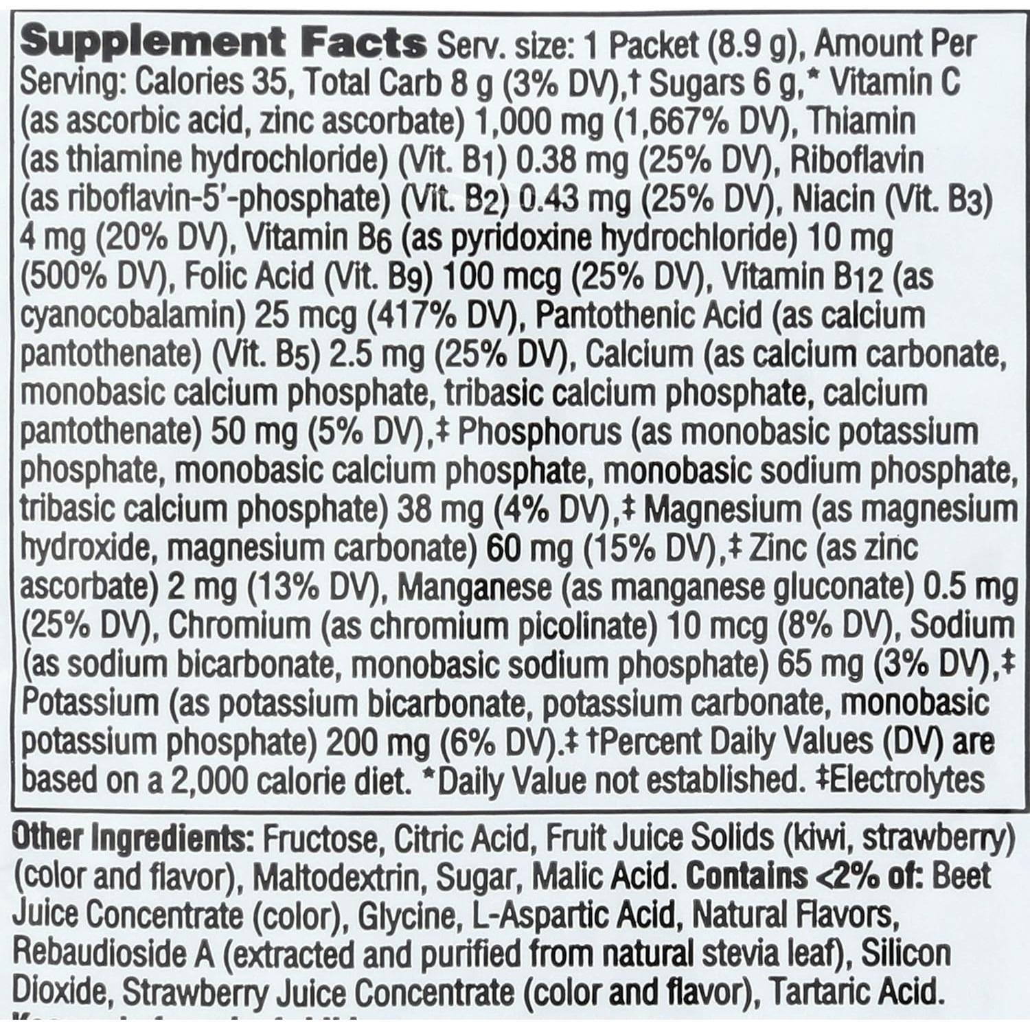 Suplemento Vitamina C Fresa Kiwi Alacer 8.8 g