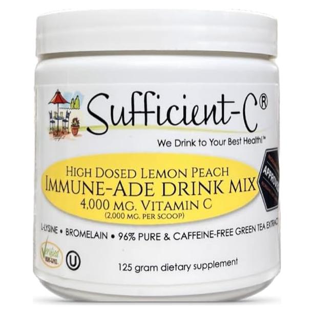 Suficiente-C Bebida Inmuno-Ade 125g Vitamina C Limón Durazno