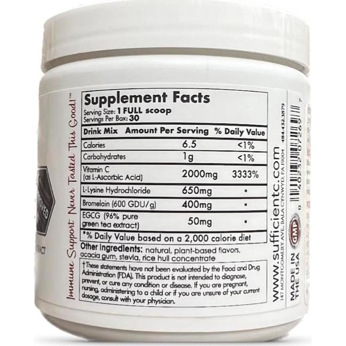 Suficiente-C Bebida Inmuno-Ade 125g Vitamina C Limón Durazno