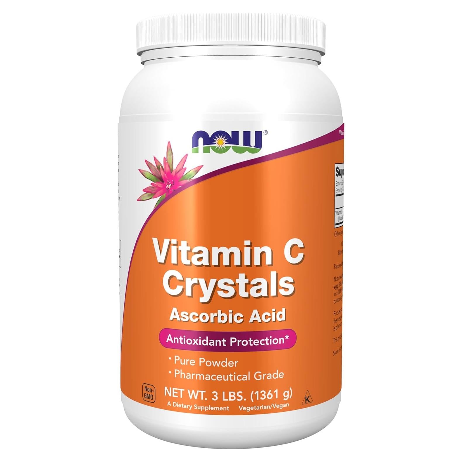 Cristales de Vitamina C NOW Foods 1.36 kg - Antioxidante