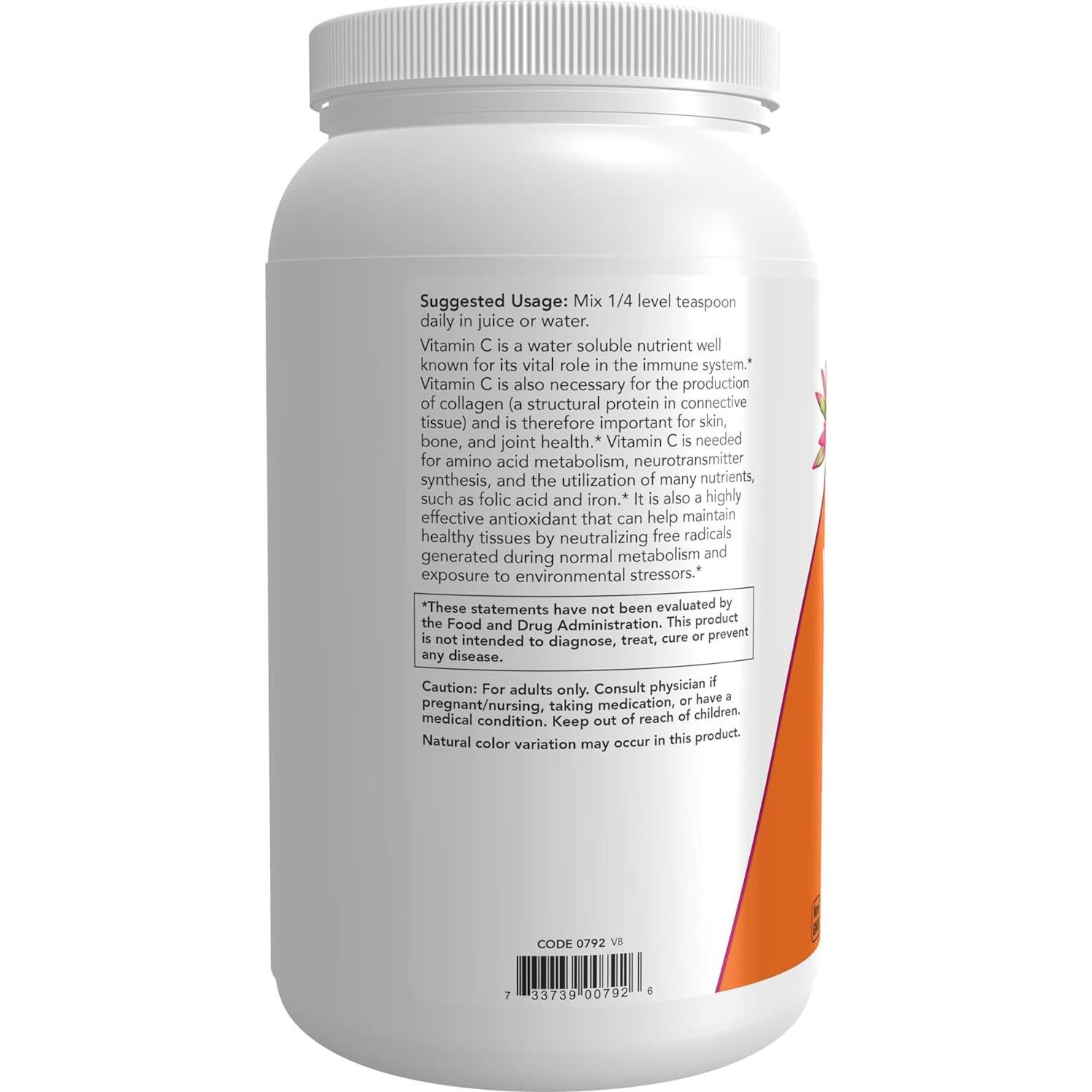 Cristales de Vitamina C NOW Foods 1.36 kg - Antioxidante