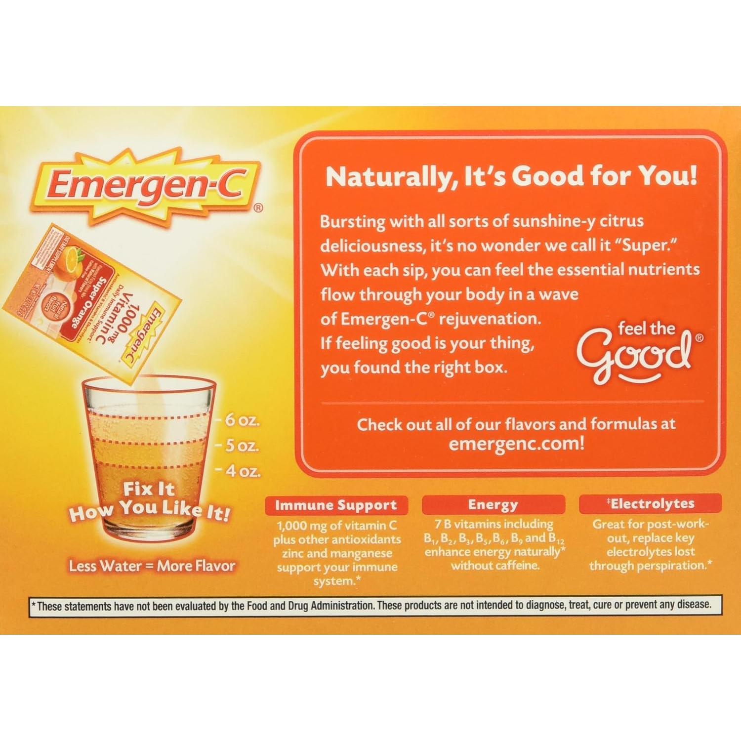 Emergen-C Suplemento de Vitamina C 1000 mg 30 Sobres