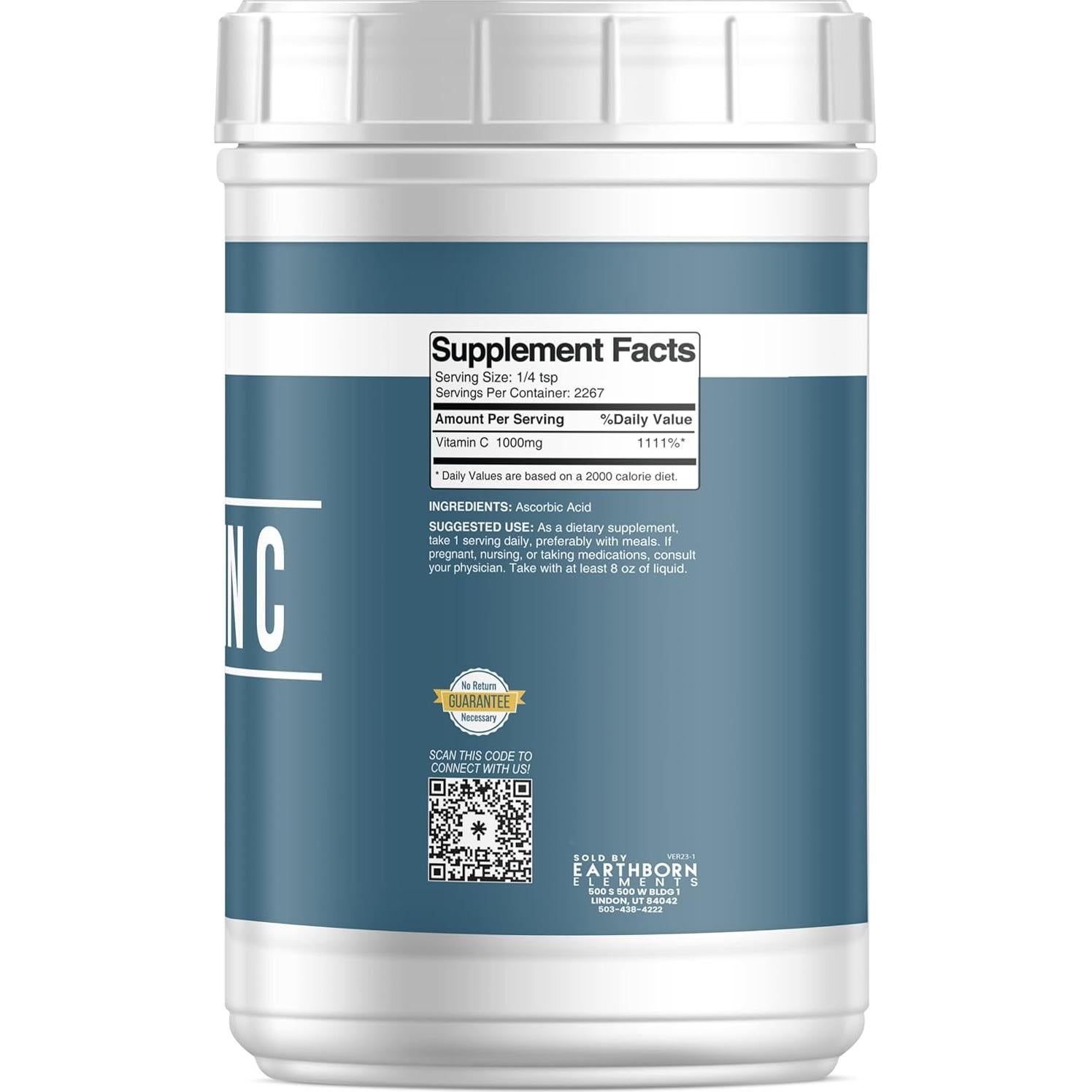 Polvo de Vitamina C Earthborn Elements 2.27 kg - Ácido Ascórbico