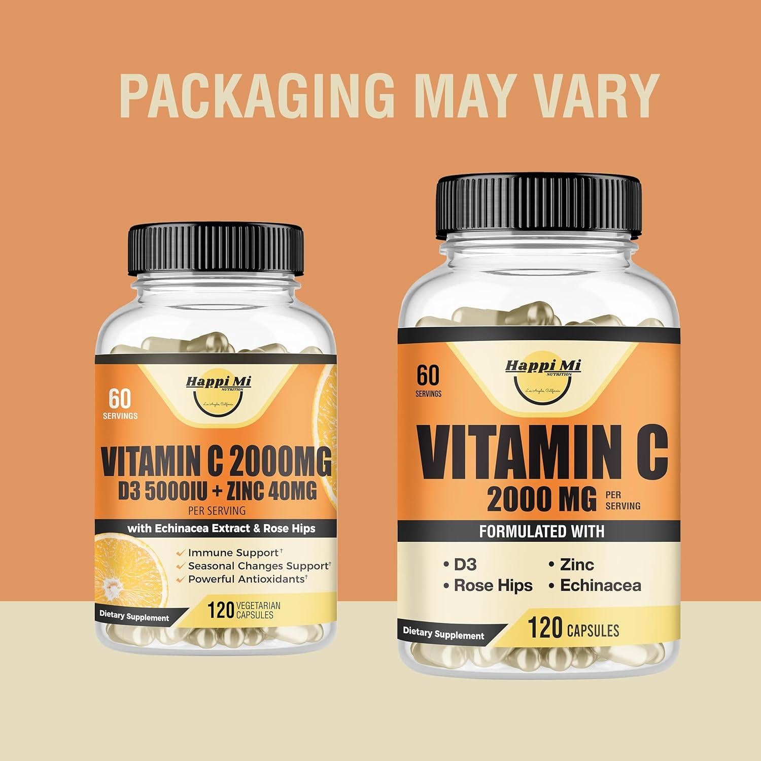 Vitamina C 2000mg + Zinc 40mg + D3 125mcg - Happi Mi Nutrition