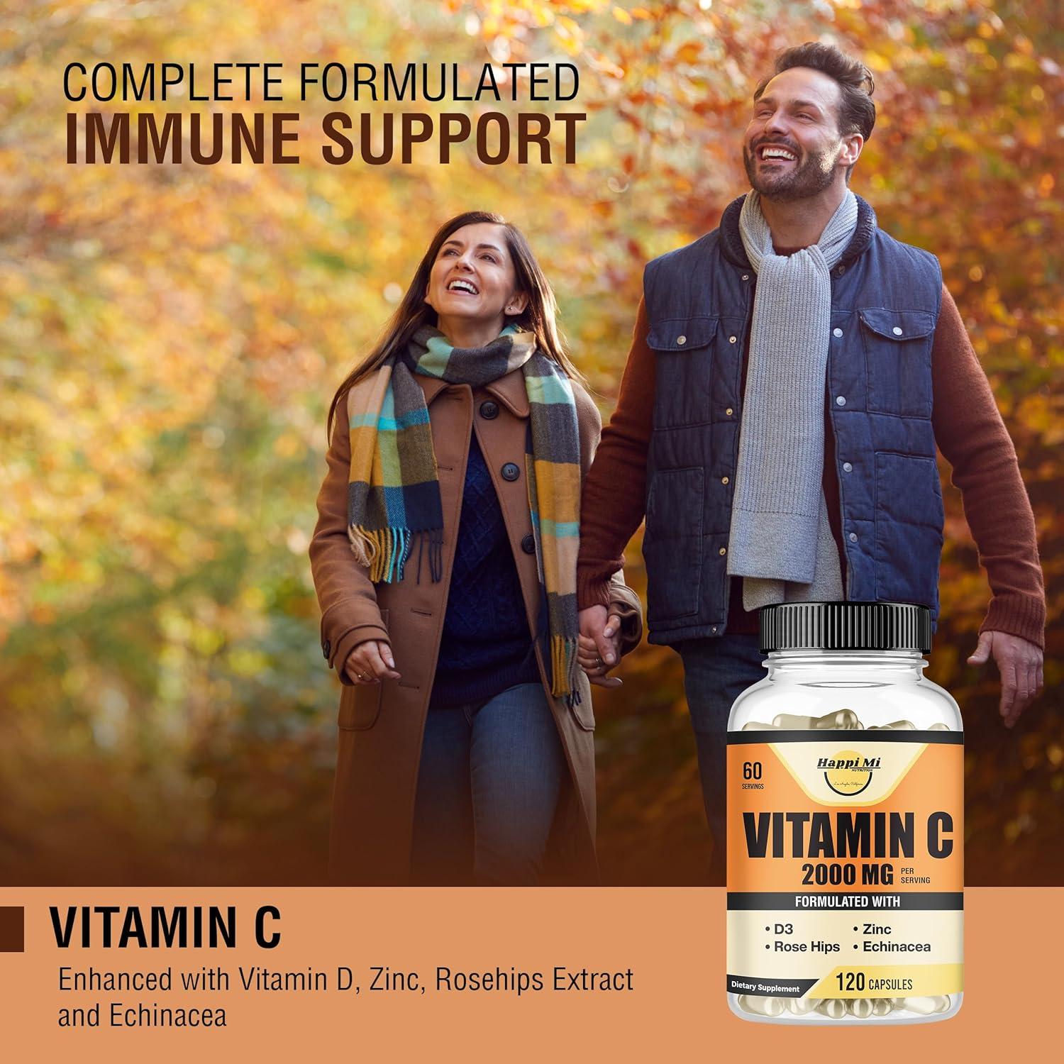 Vitamina C 2000mg + Zinc 40mg + D3 125mcg - Happi Mi Nutrition