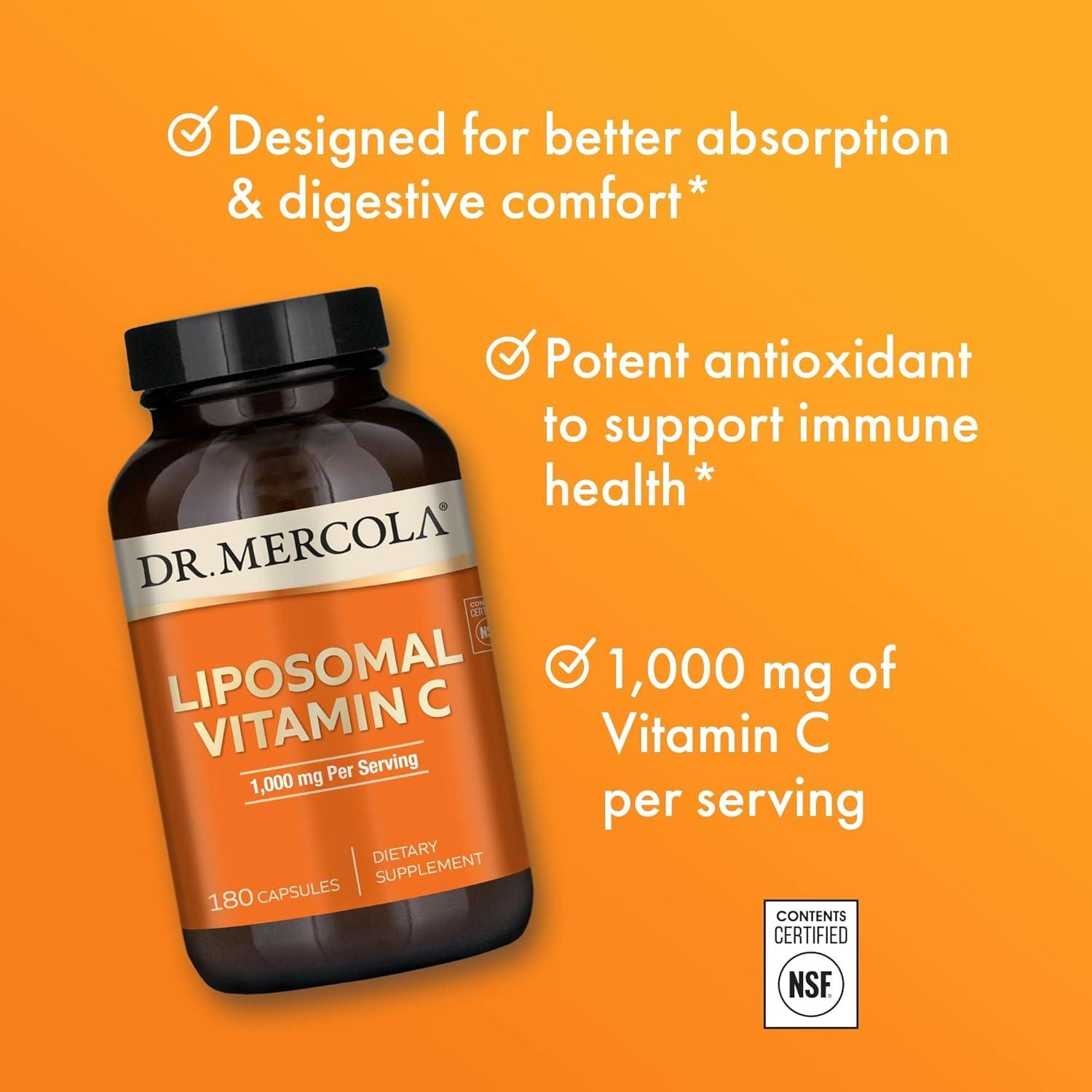 Vitamina C Liposomal Dr. Mercola 1000 mg 180 Cápsulas