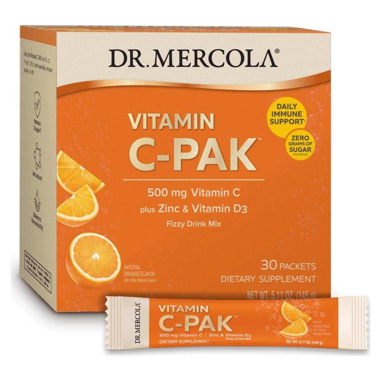 Suplemento Dietético Dr. Mercola Vitamina C-PAK 30 Porciones 500 mg