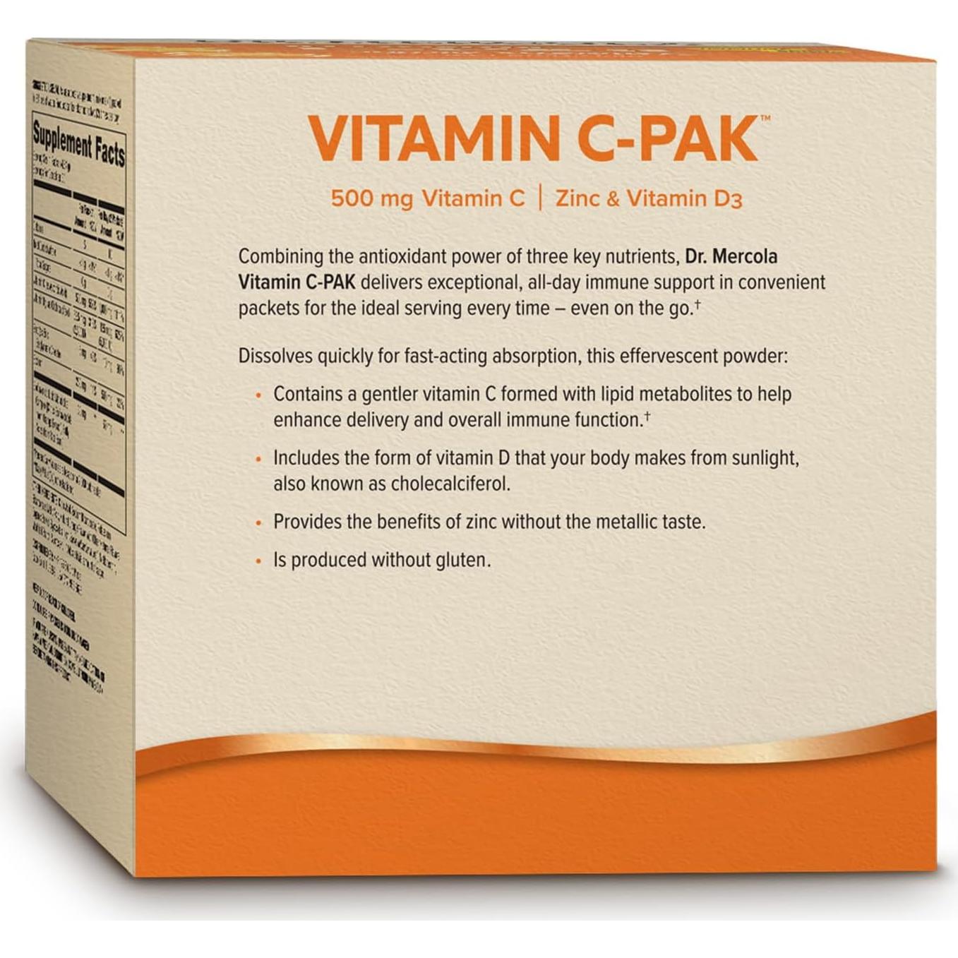 Suplemento Dietético Dr. Mercola Vitamina C-PAK 30 Porciones 500 mg