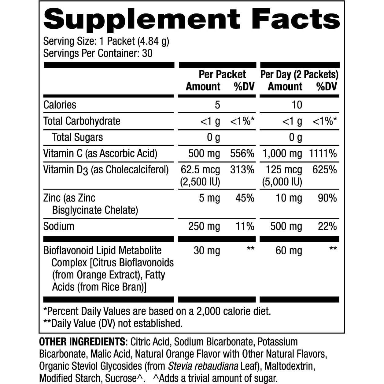 Suplemento Dietético Dr. Mercola Vitamina C-PAK 30 Porciones 500 mg