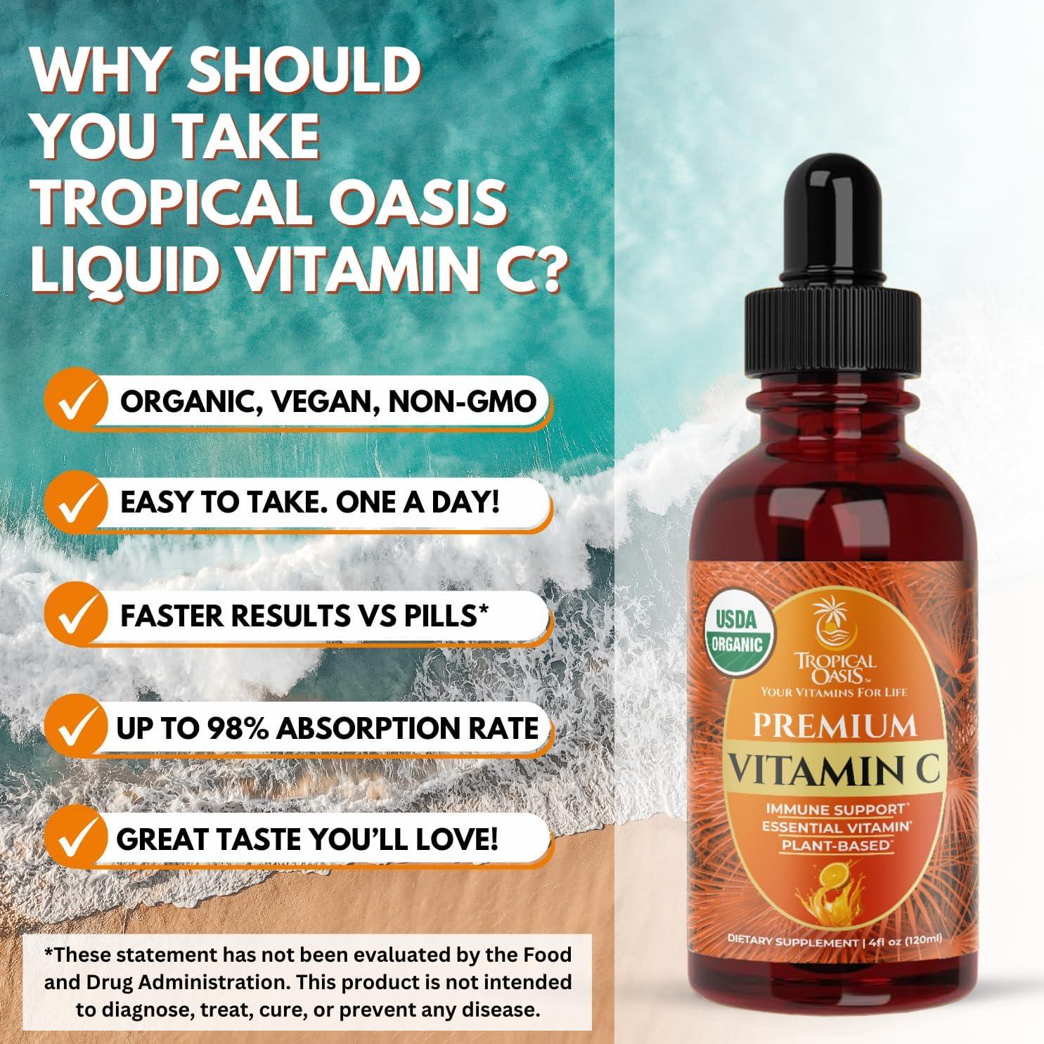 Gotas Líquidas de Vitamina C Orgánica Tropical Oasis 121.9 ml