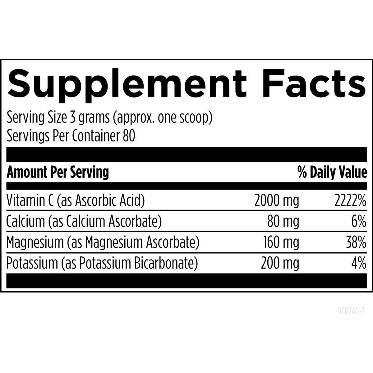 Polvo de Vitamina C Buffered 2000mg Diseños para la Salud - 80 Porciones