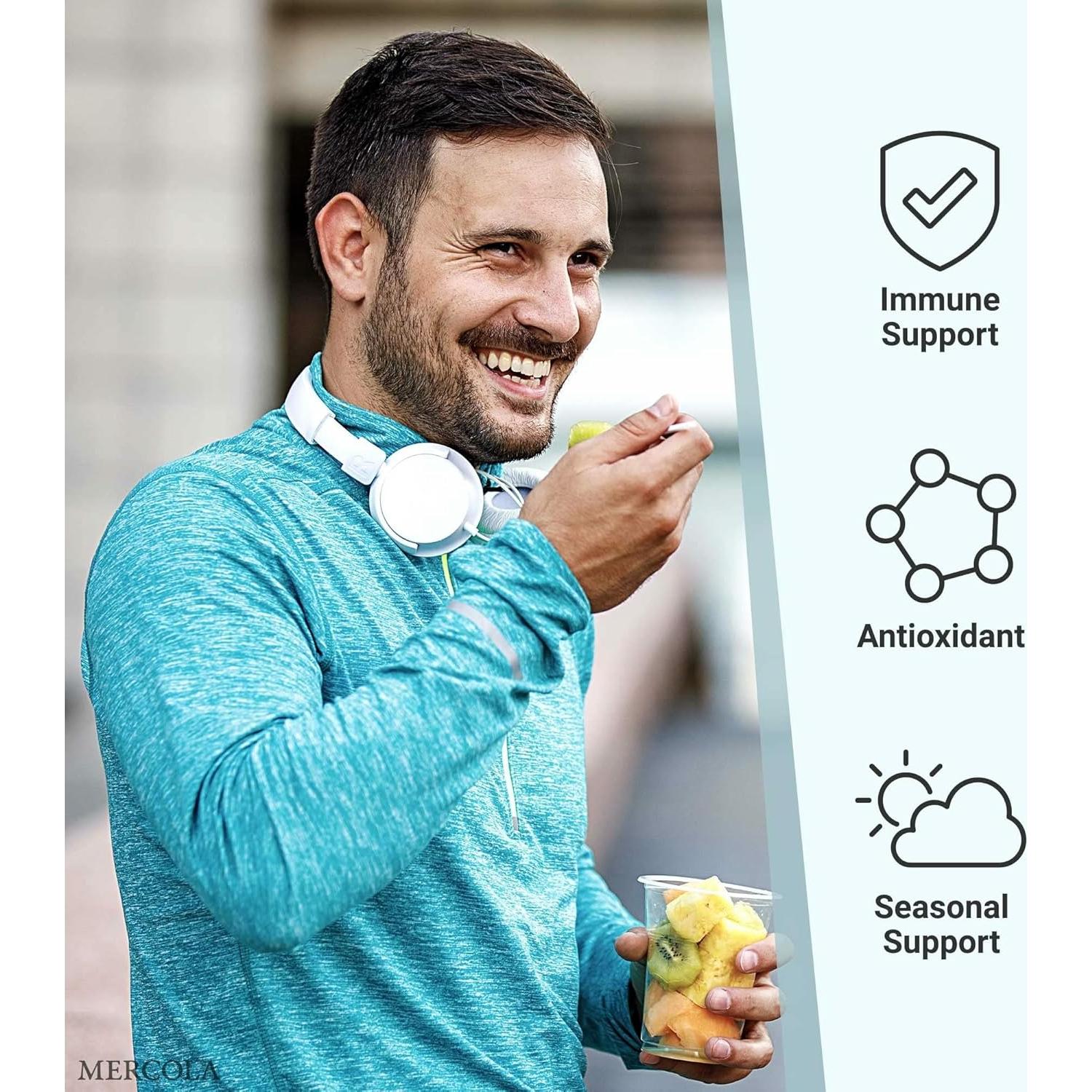 Dr. Mercola Vitamina C-PAK con Quercetina - Bebida Efervescente 30 Paquetes