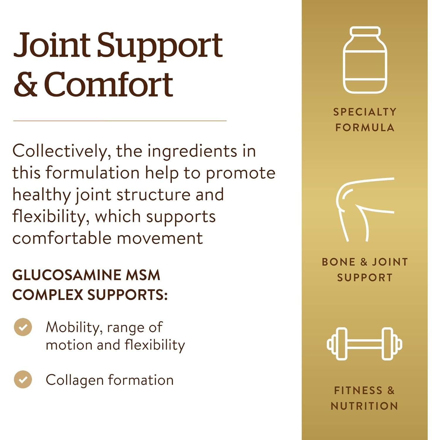 Solgar Complejo de Glucosamina MSM 120 Tabletas - Salud Articular
