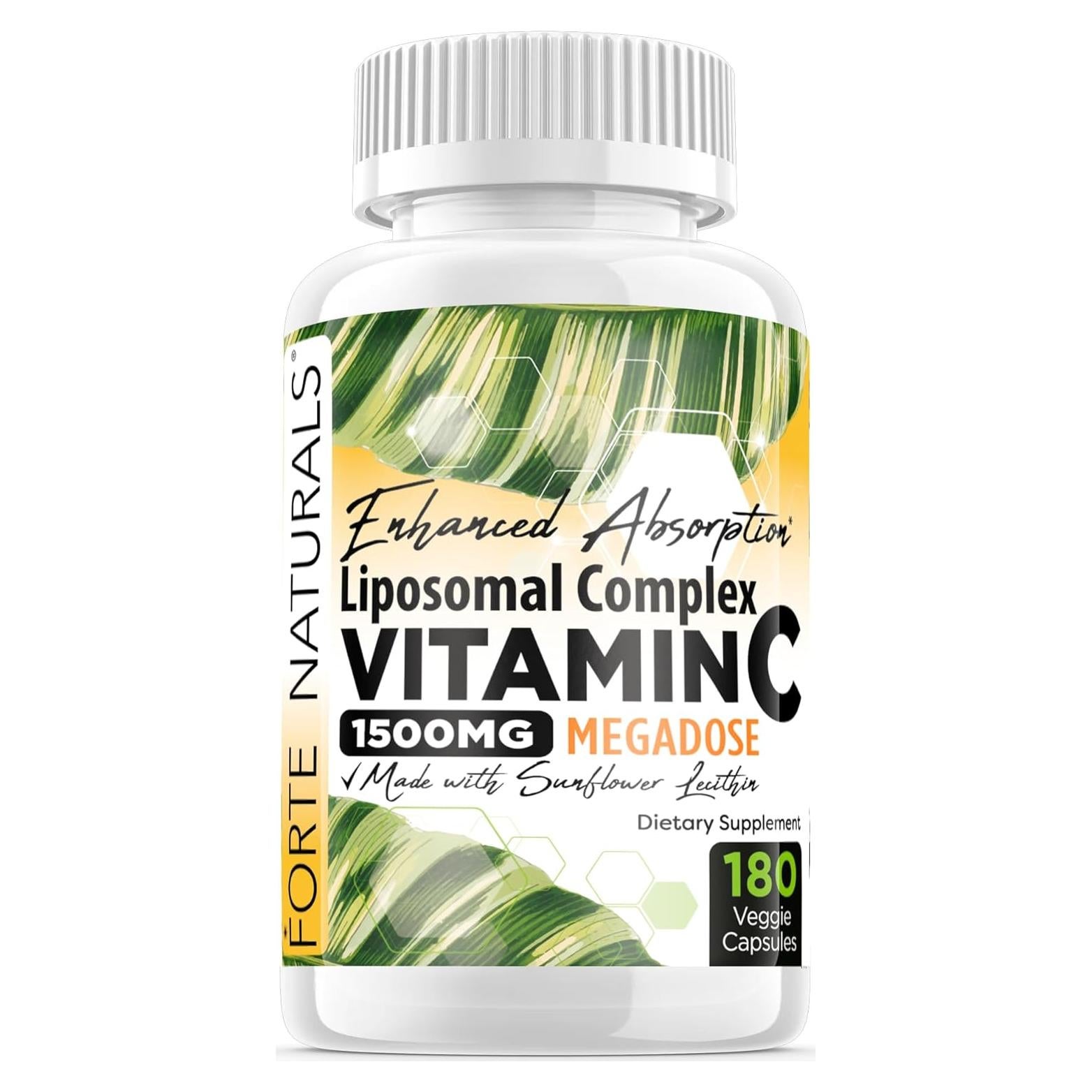 Suplemento Vitamina C Liposomal 1500mg Forte Naturals 180 Cápsulas