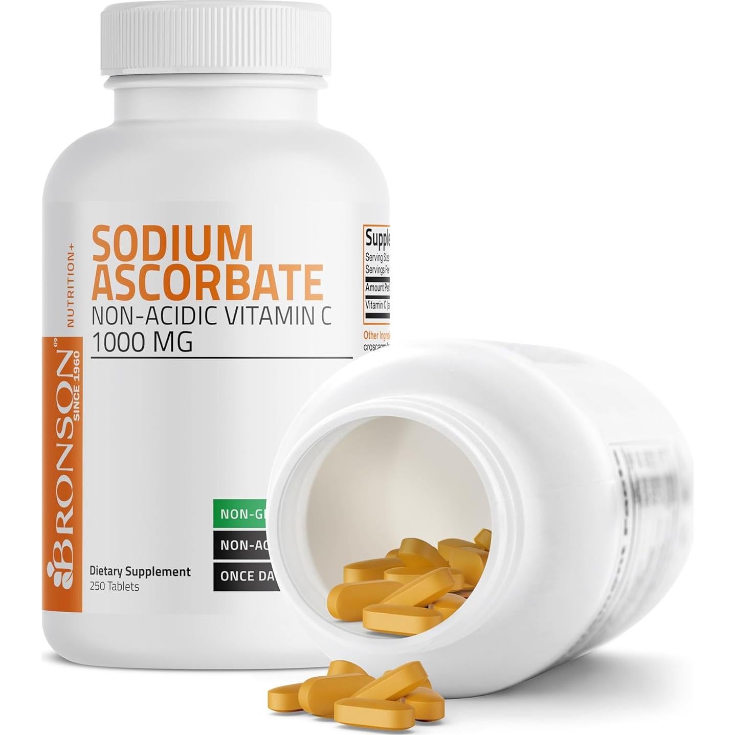 Tabletas de Ascorbato de Sodio Bronson Vitamina C 1000 mg 250 Unidades