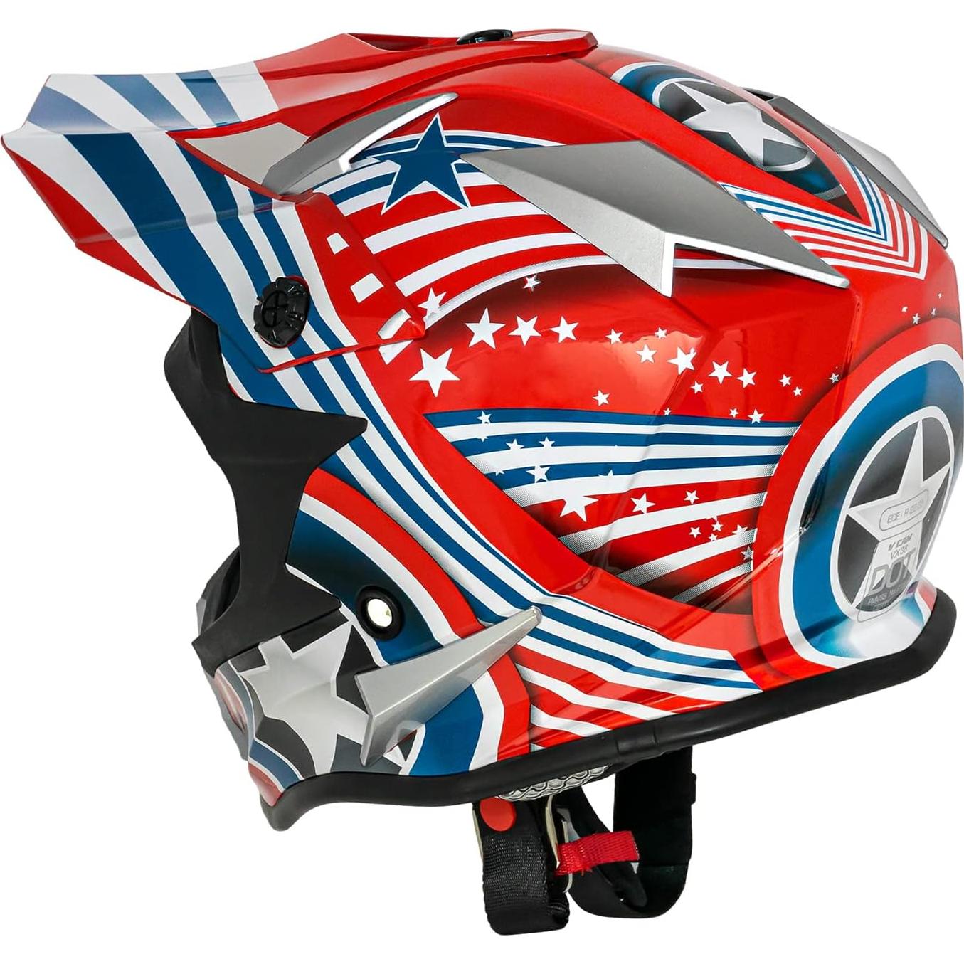 Casco VCAN VX3802CAPA22 Motocross Adulto Blanco Brillante