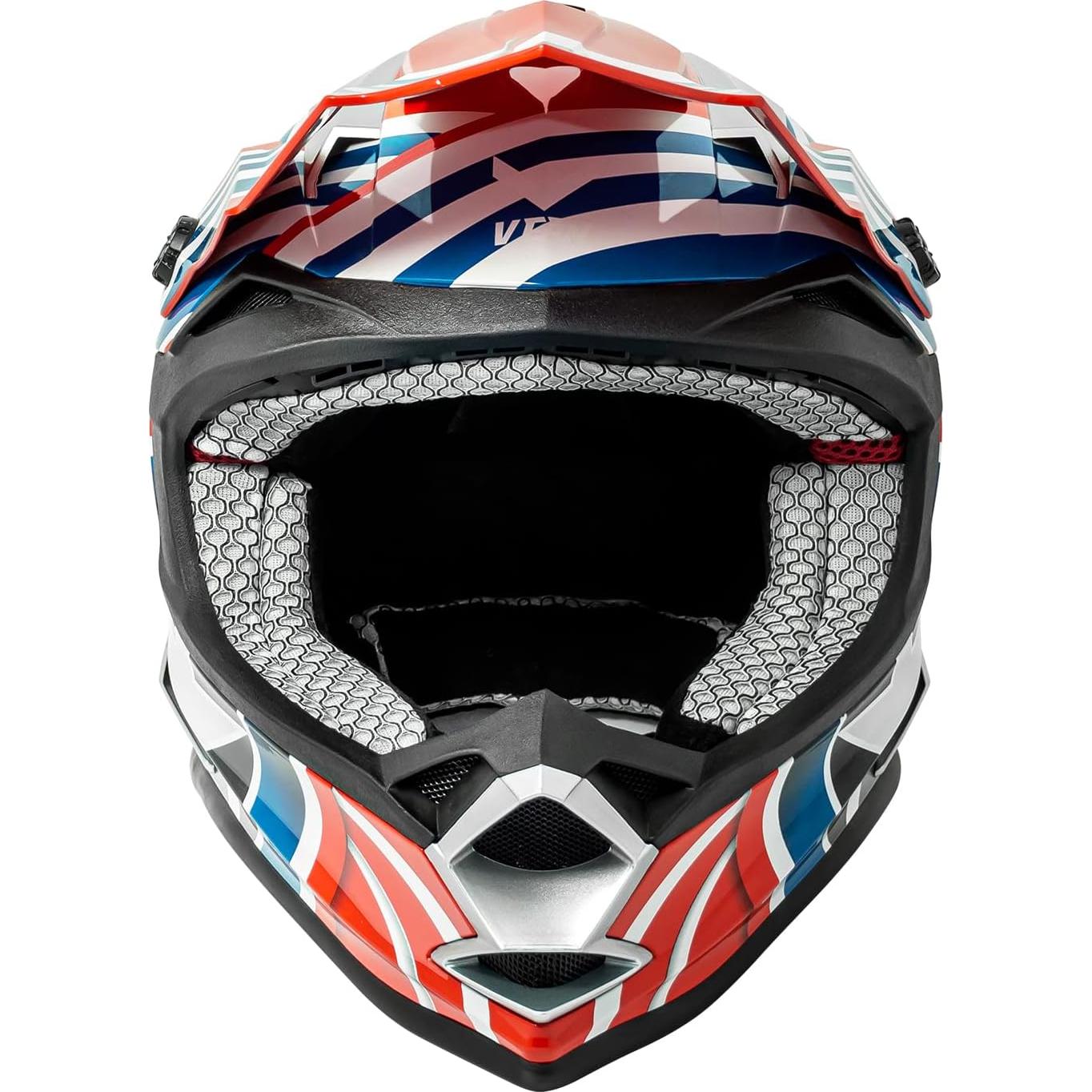 Casco VCAN VX3802CAPA22 Motocross Adulto Blanco Brillante