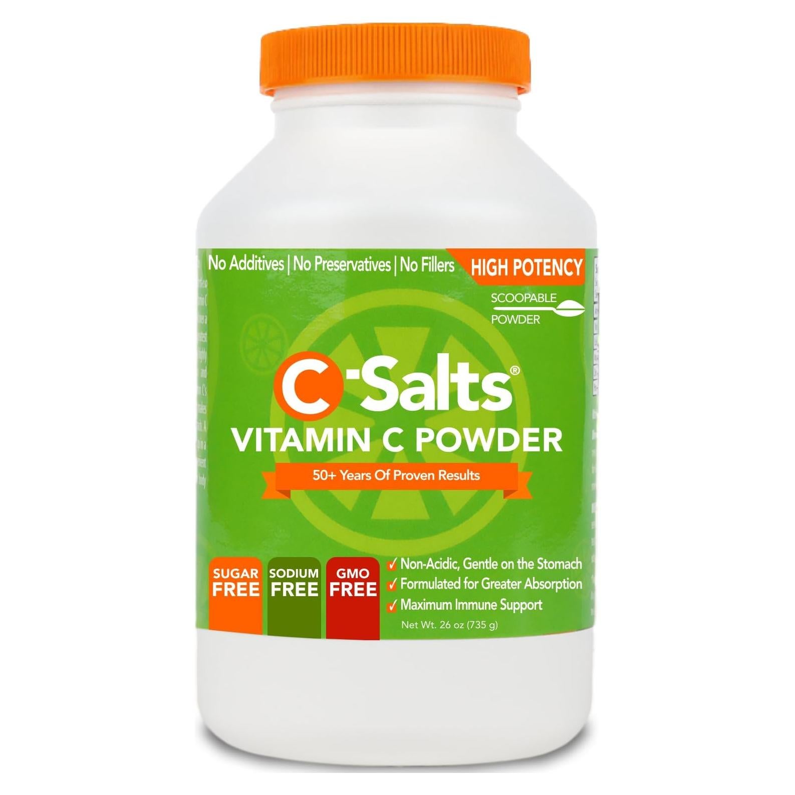 C-Salts Polvo de Vitamina C 737g - Sin Azúcar, Orgánico