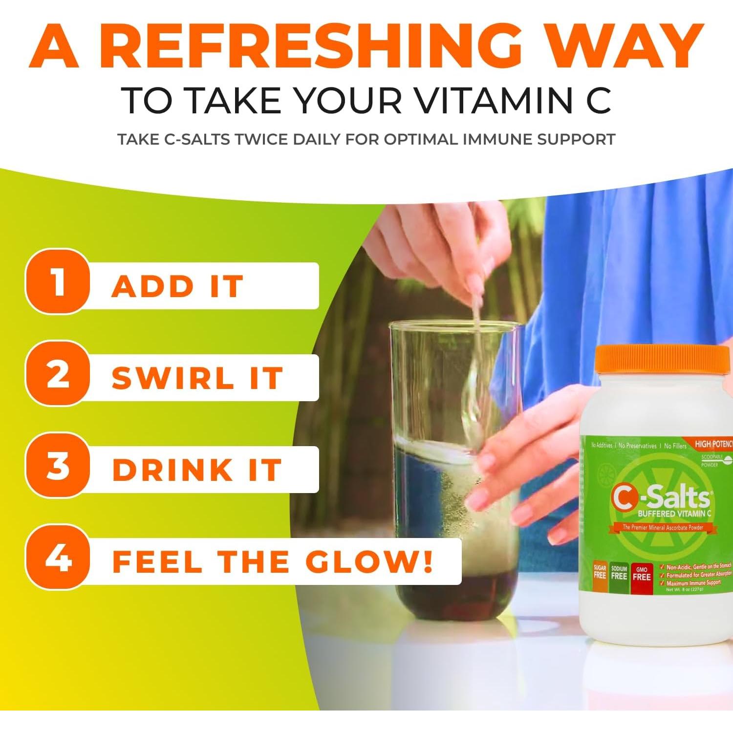 C-Salts Polvo de Vitamina C 737g - Sin Azúcar, Orgánico