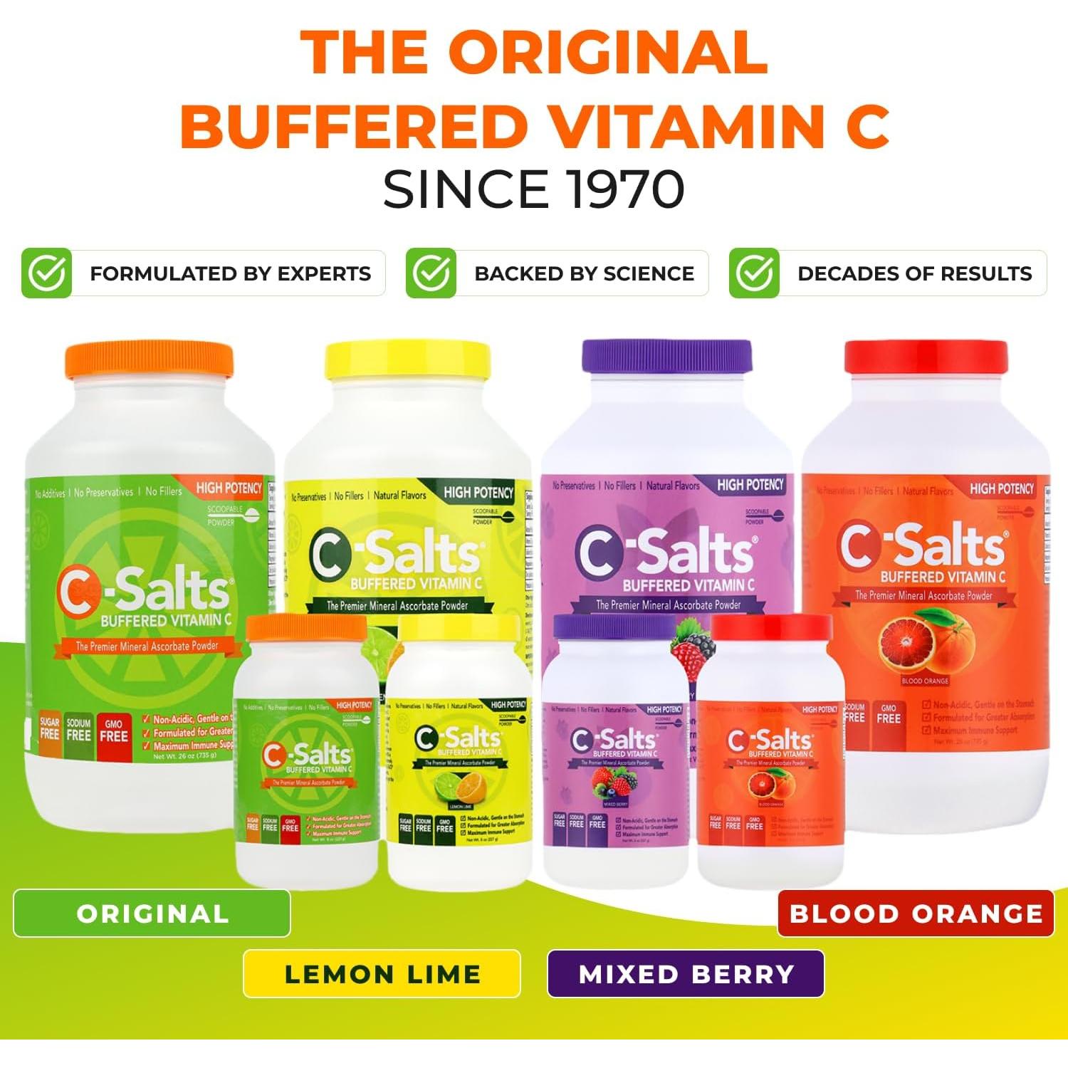 C-Salts Polvo de Vitamina C 737g - Sin Azúcar, Orgánico