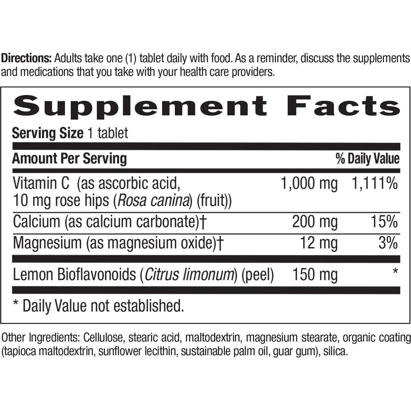 Vitamina C Buffered 1000mg Country Life - 100 Cápsulas Veganas