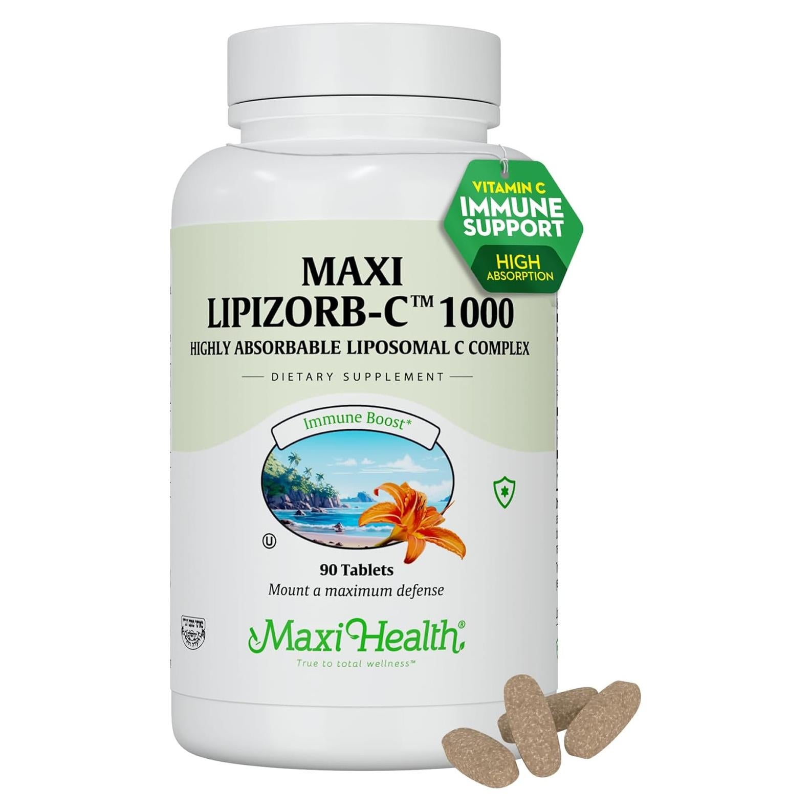 Suplemento de Vitamina C Liposomal 1000mg Maxi Health 90 Tabletas