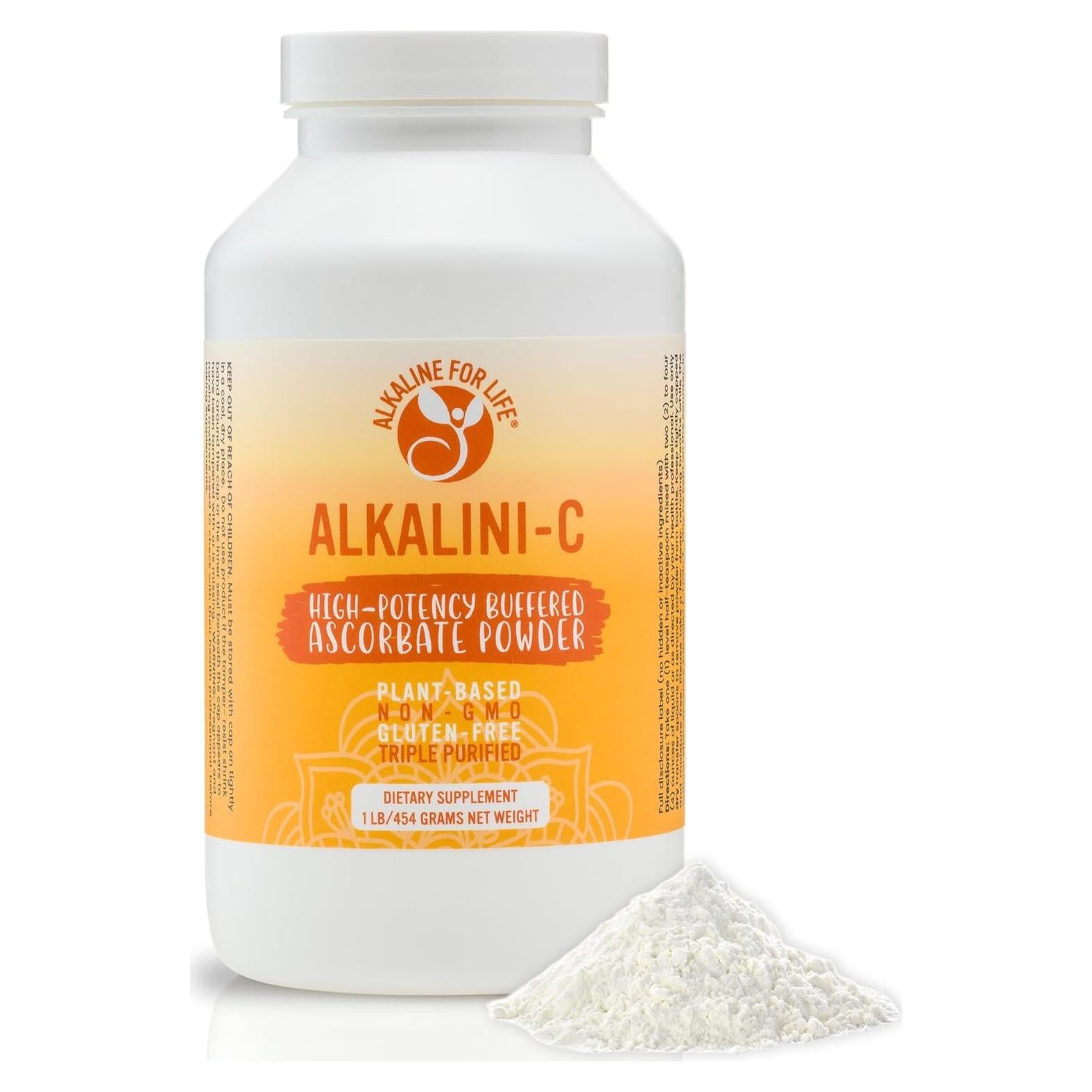 Suplemento en polvo de Vitamina C Alkalini-C 454g - L-ascorbato puro