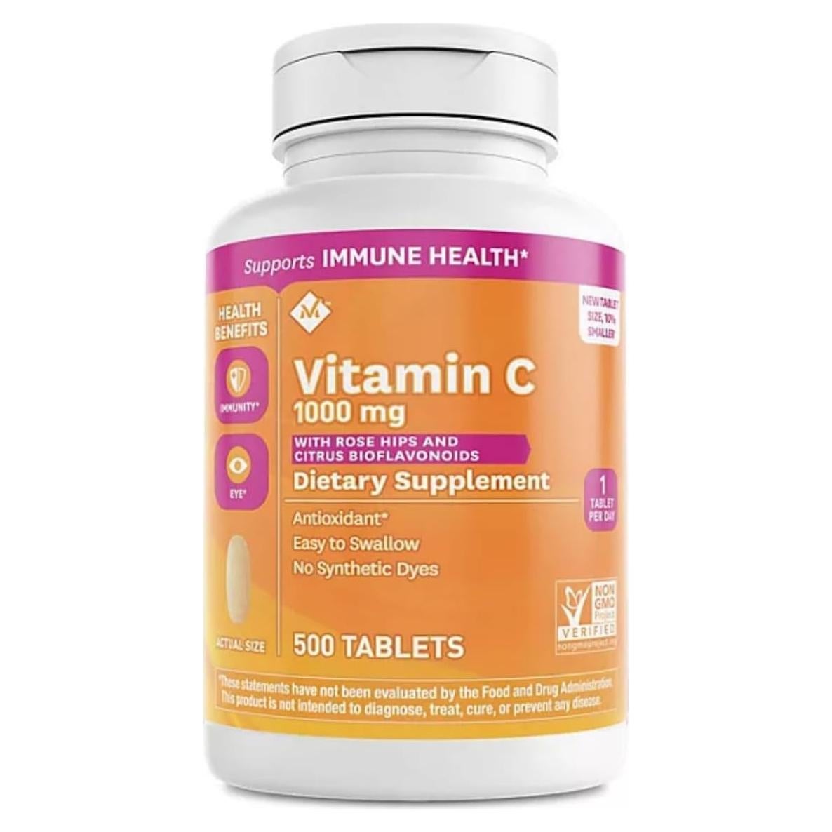 Vitamina C 1000 mg Member's Mark con Rosa Mosqueta 500 tabletas