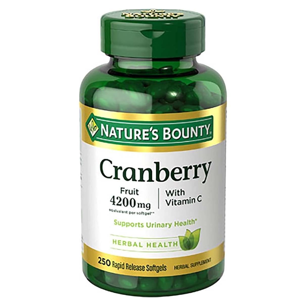 Cranberry Nature's Bounty 4200 mg con Vitamina C 250 Gelatinas