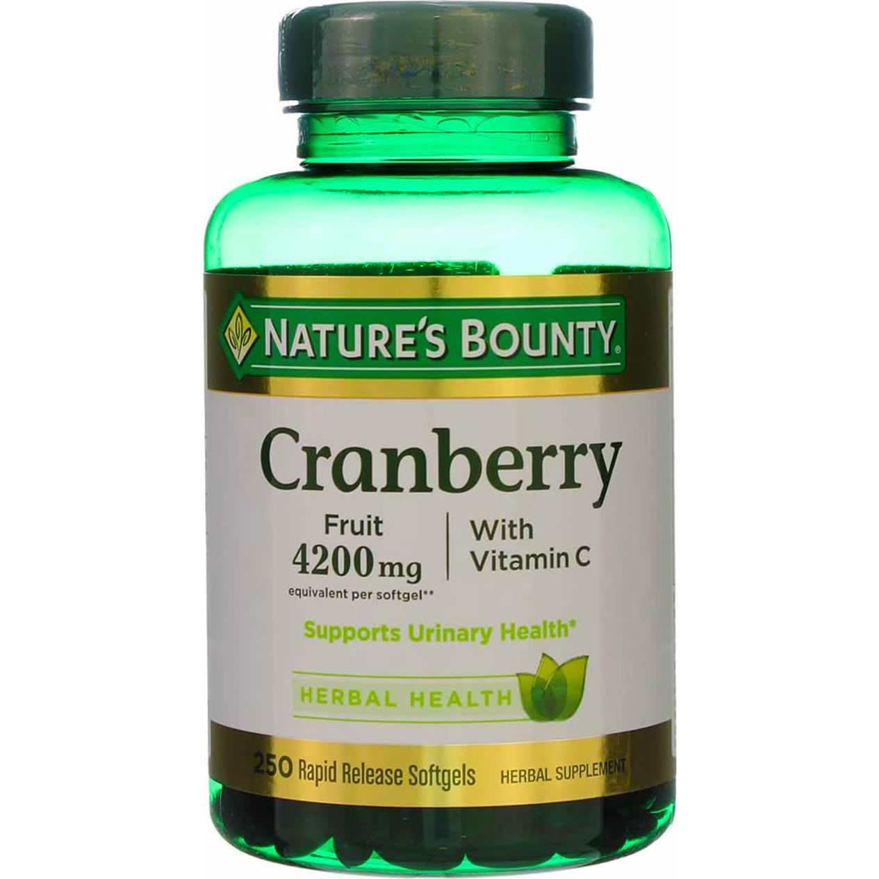 Cranberry Nature's Bounty 4200 mg con Vitamina C 250 Gelatinas