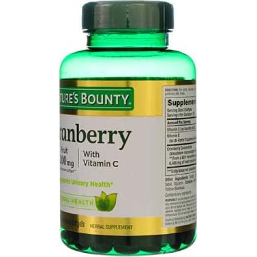 Cranberry Nature's Bounty 4200 mg con Vitamina C 250 Gelatinas