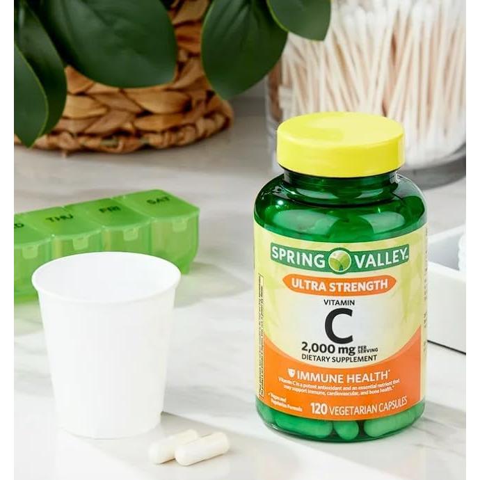 Cápsulas de Vitamina C Ultra Fuerte Spring Valley 2000 mg 120 Unidades
