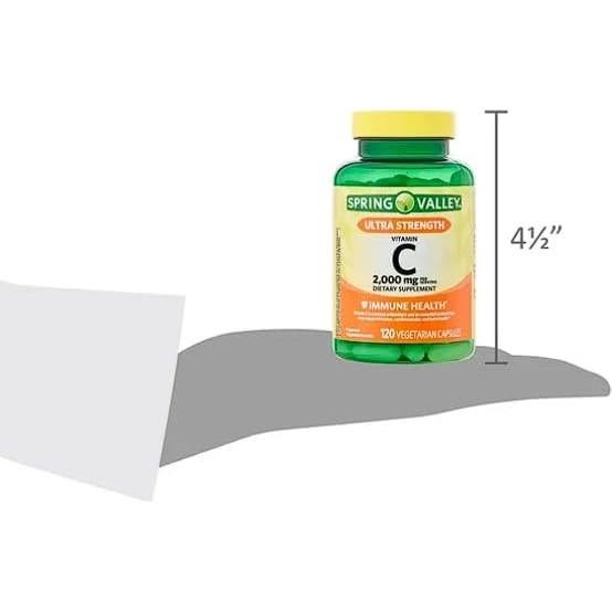 Cápsulas de Vitamina C Ultra Fuerte Spring Valley 2000 mg 120 Unidades