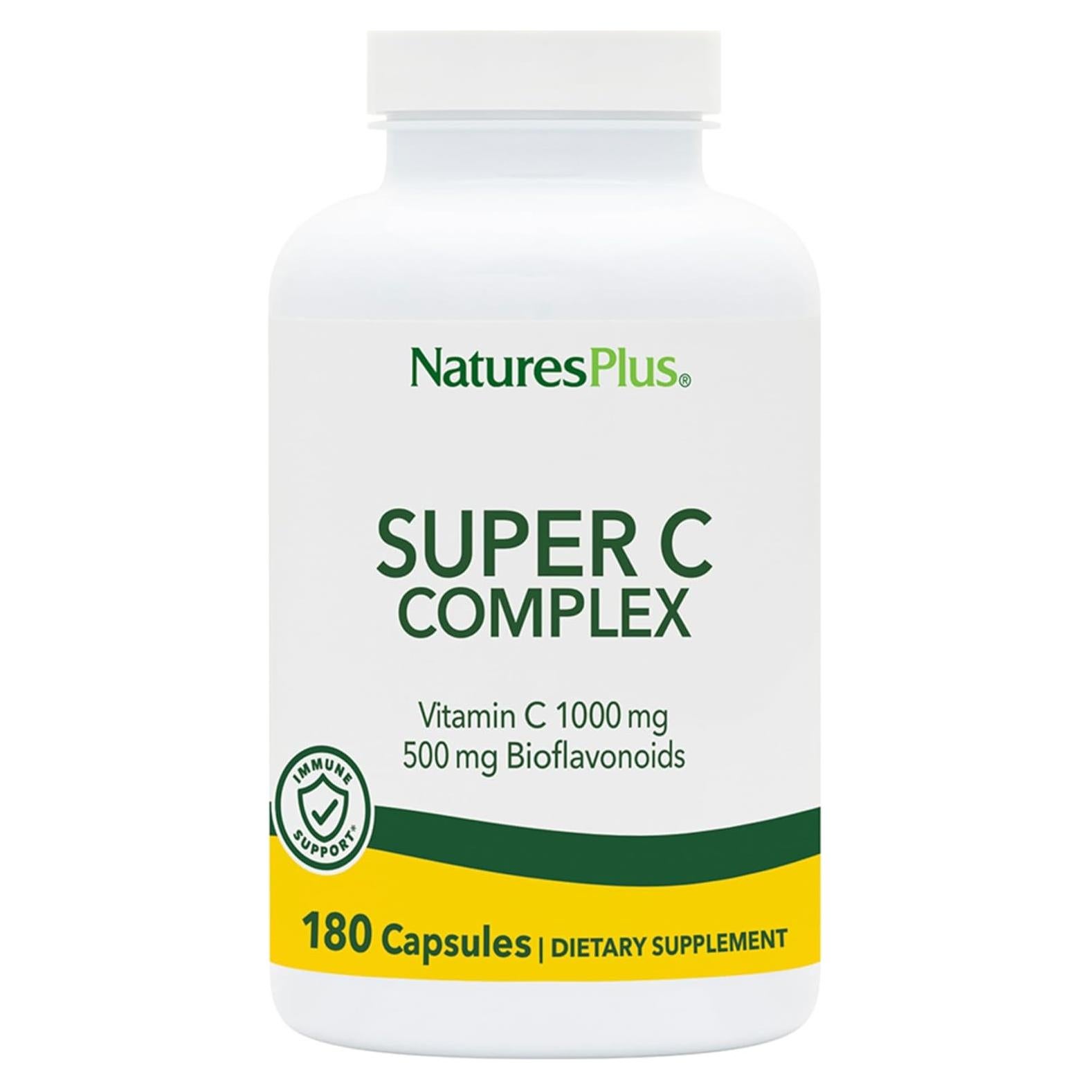 Complejo Super C NaturesPlus 180 Cápsulas Veganas 1000 mg Vitamina C
