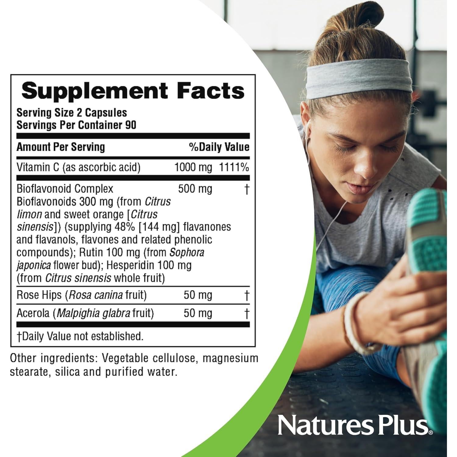 Complejo Super C NaturesPlus 180 Cápsulas Veganas 1000 mg Vitamina C