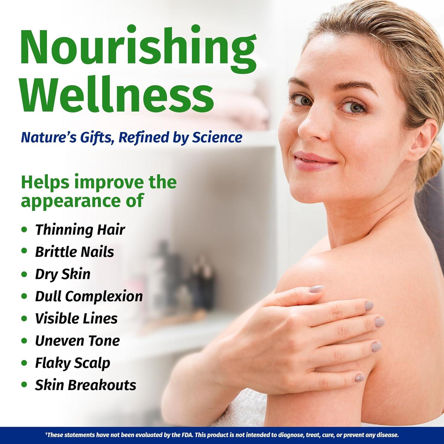 Suplemento 1 Cuerpo Vitaminas Cabello Piel Uñas 60 Cápsulas Veganas