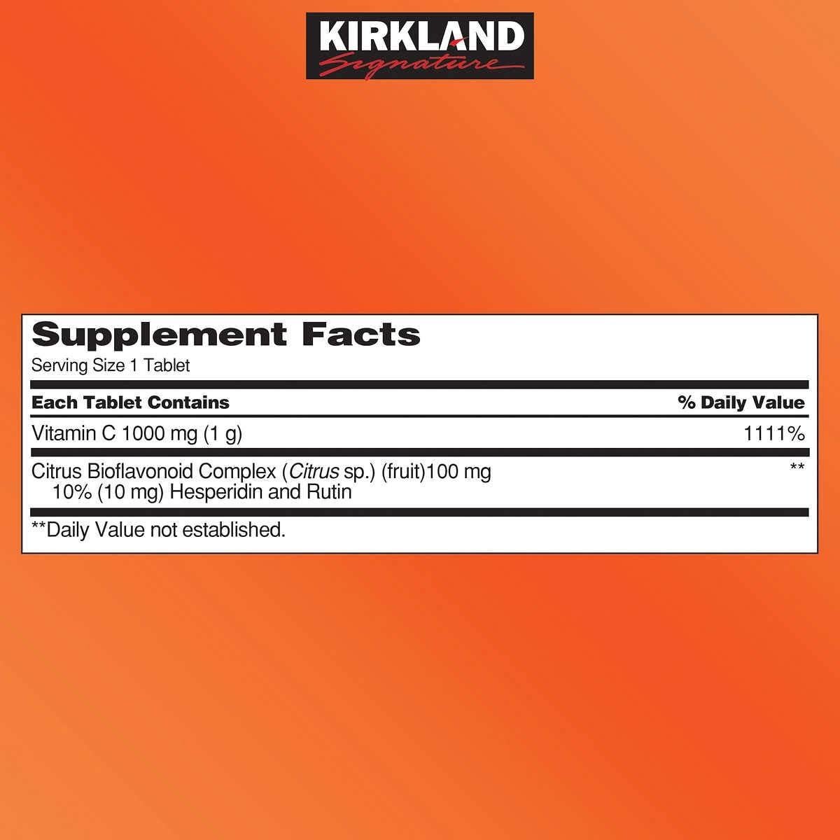 Vitamina C 1000 mg Kirkland Signature 500 Tabletas